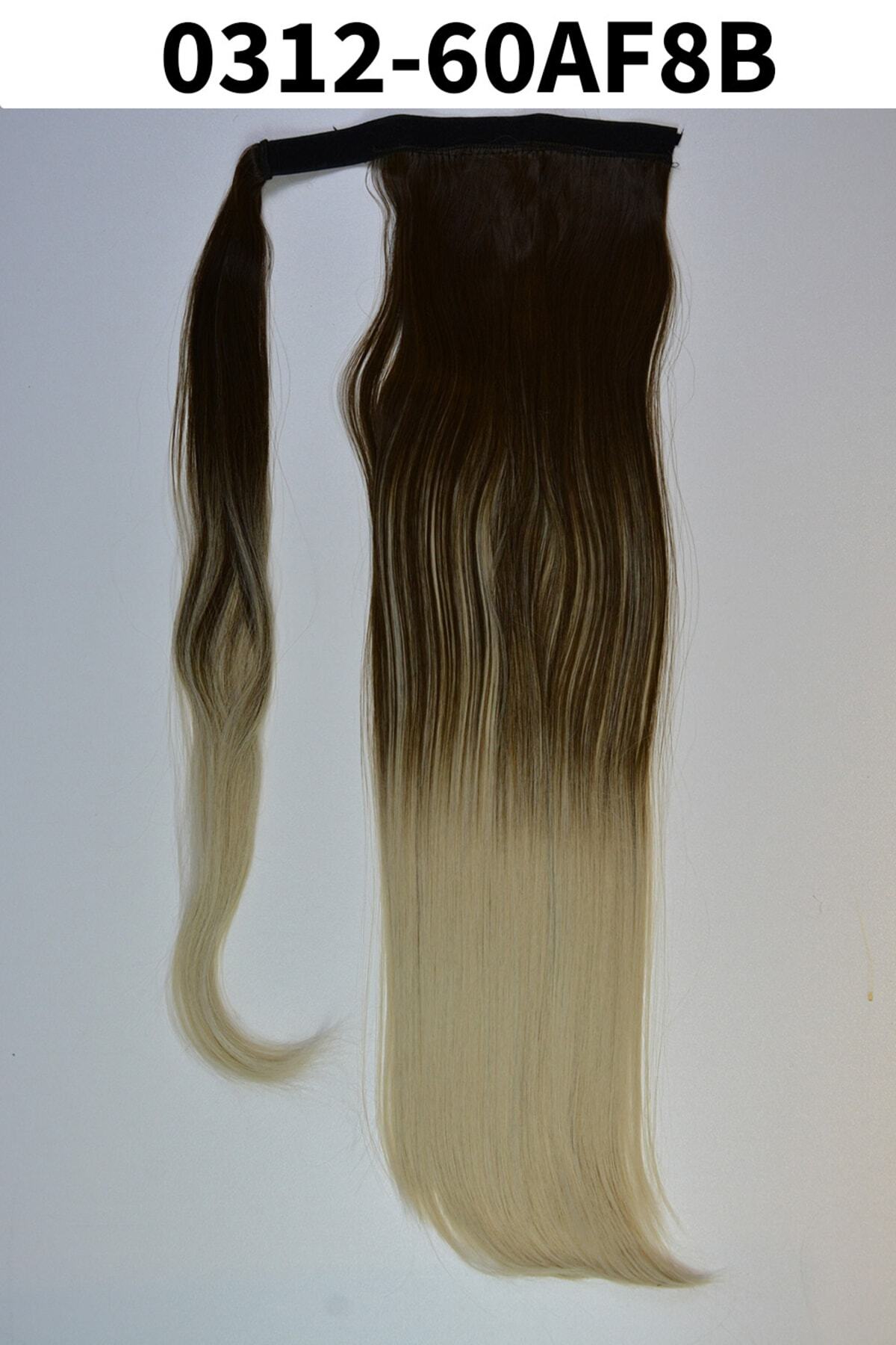 Kahverengi Platin Ombreli Dolamalı Düz At Kuyruğu Renk No:60af8b — remyhair0312-60AF8B — تصویر 2 از 4
