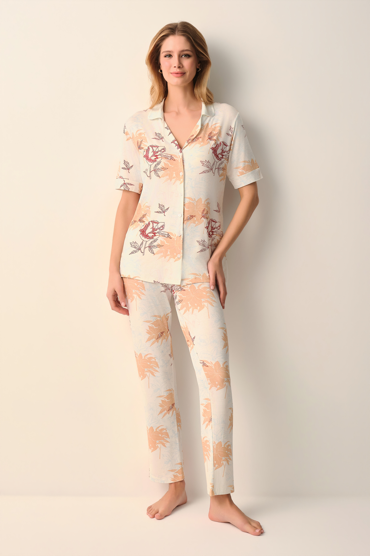 Suwen Holly Shirt Collar Pajama Set