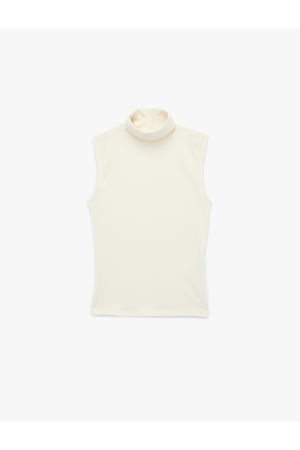 Koton Pamuklu Slim Fit Dik Yaka Kolsuz Bluz görsel 3