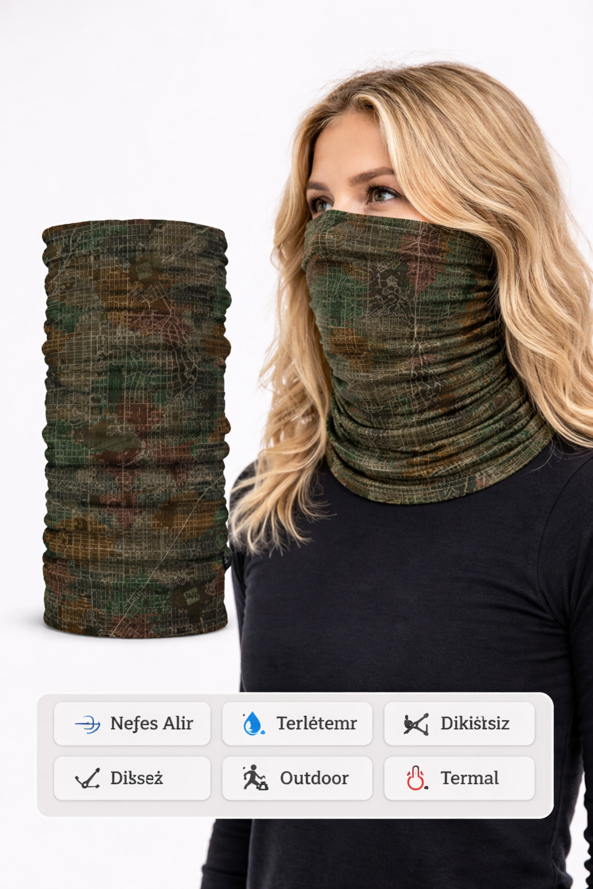 colizon Unisex Termal Buff Boyunluk - UV Korumalı Balaklava Tipi Outdoor Sporcu ve Motosiklet Maskesi