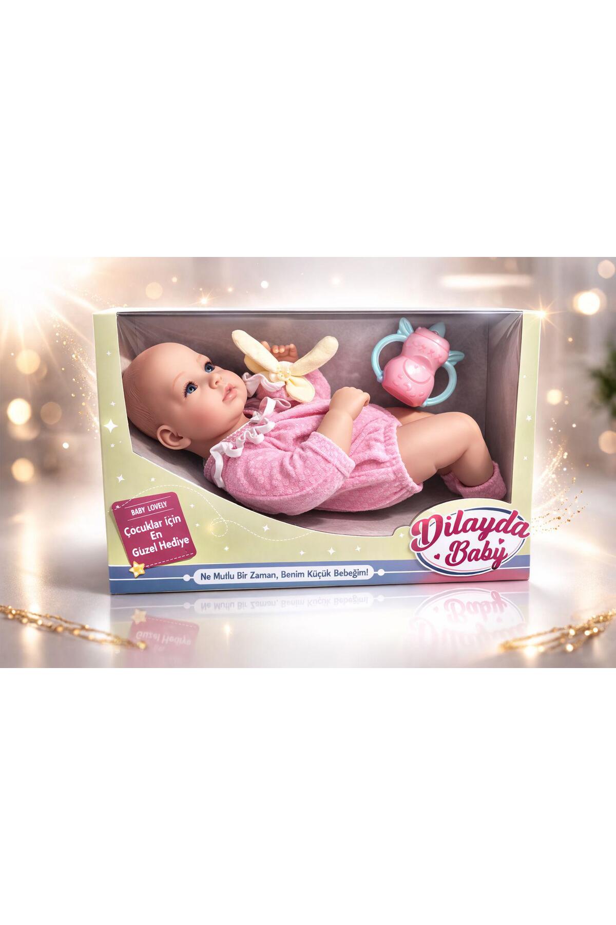 ベビーサイズセット⑤ ZİVENTA 32/34Cm Oyuncak Et Bebek Biberon/Çıngırak/Havlu Hafif