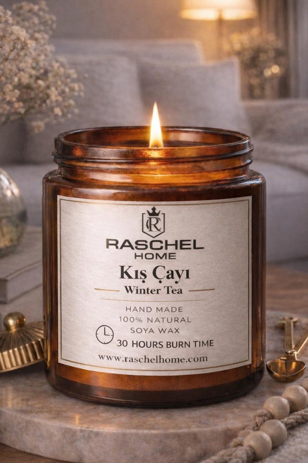 100% Natural Decorative Premium Extra Intense Essence Scented 170 cc Jar Candle 30 Hours Burning