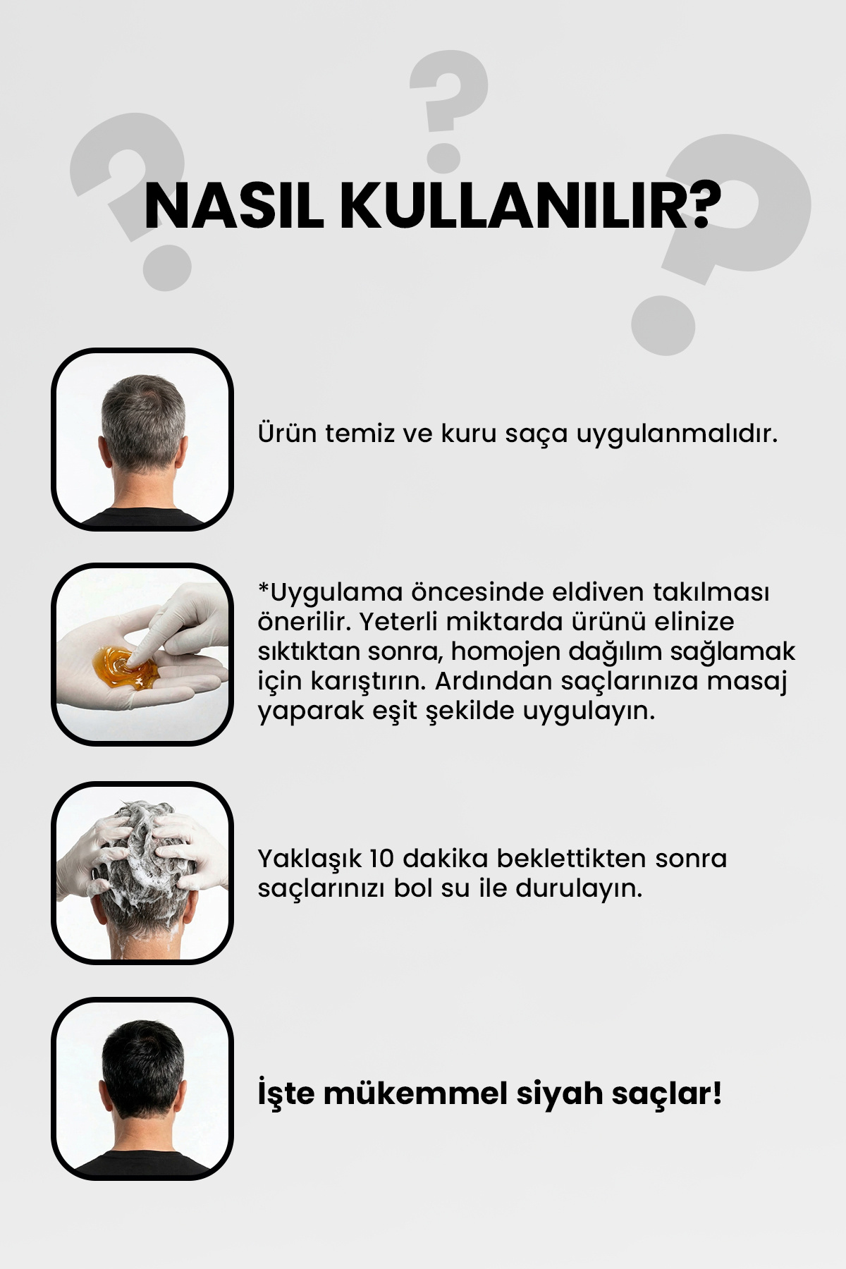 Saç Siyahlaştıran Anında Etkili Beyaz Kapatıcı Şampuan 350 Ml — 8684808759333 — تصویر 6 از 7