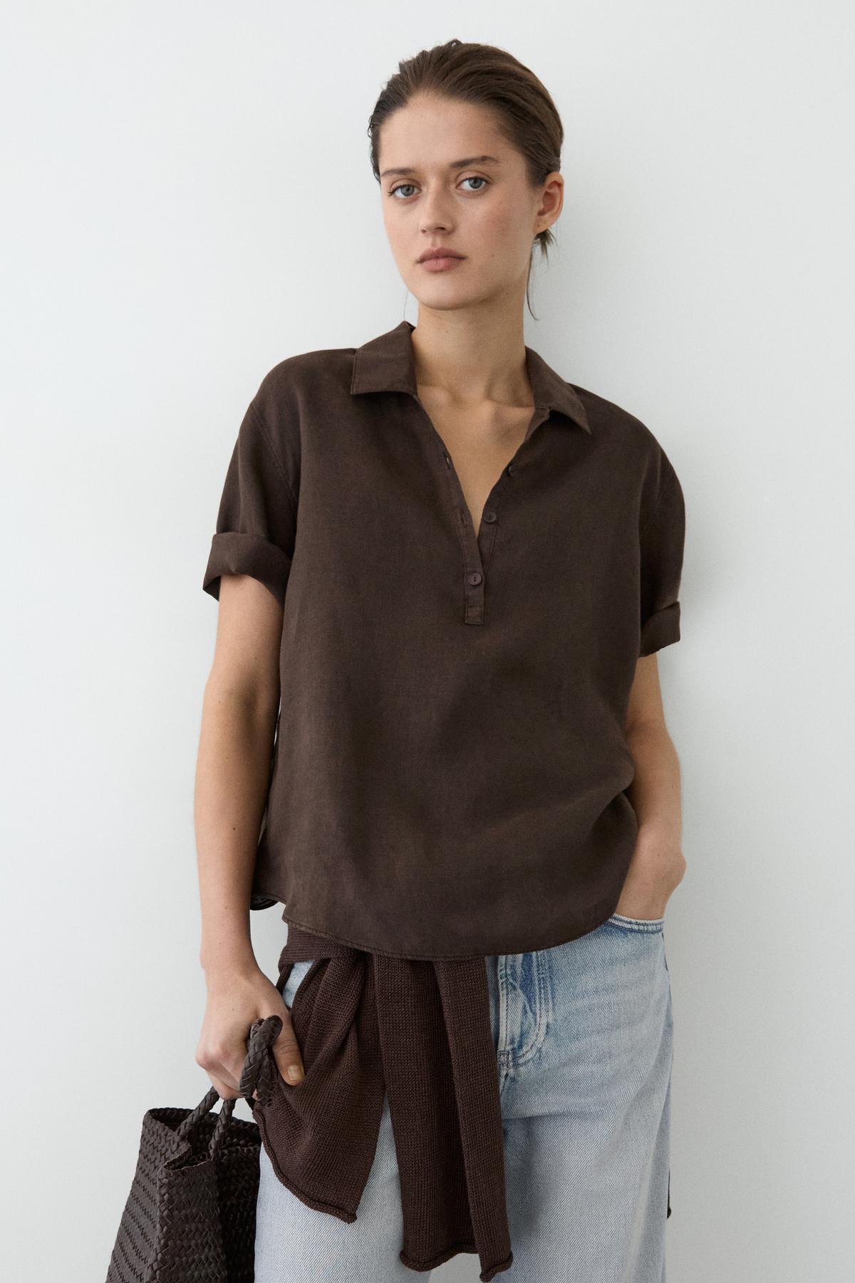 Massimo Dutti  Polo keten bluz - Görsel 2