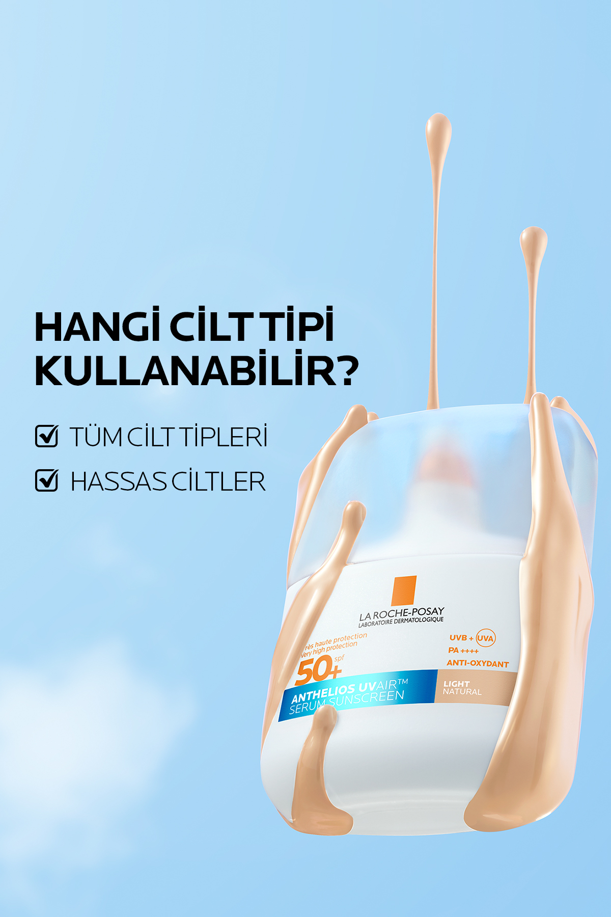 سرم ضد آفتاب رنگی فوق‌العاده قوی آنتلیوس UVAIR SPF50+ با جلوه درخشان 50 میلی‌لیتر