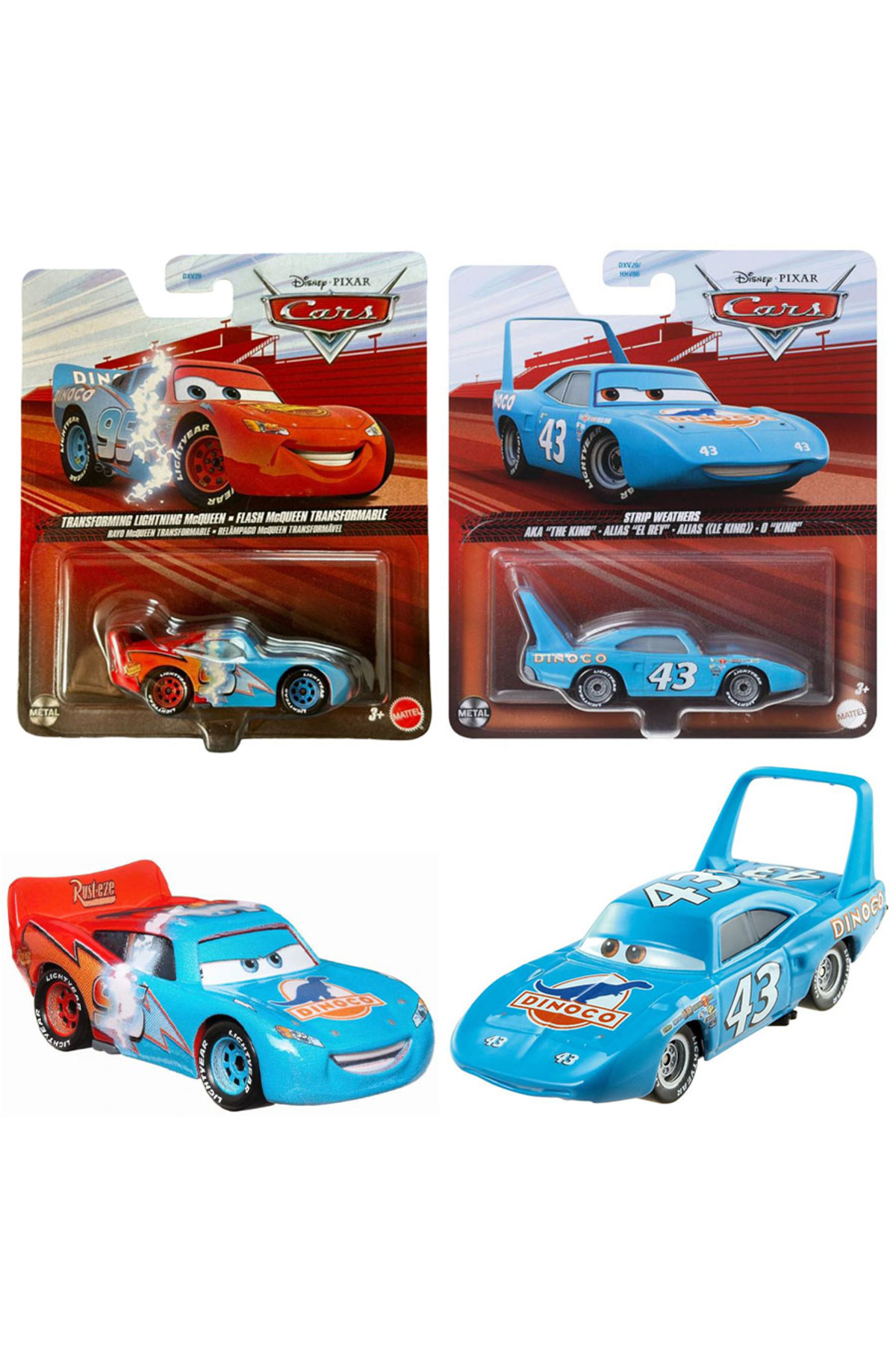 Cars Disney Pixar - 2 Model Set - Transforming Lightning McQueen