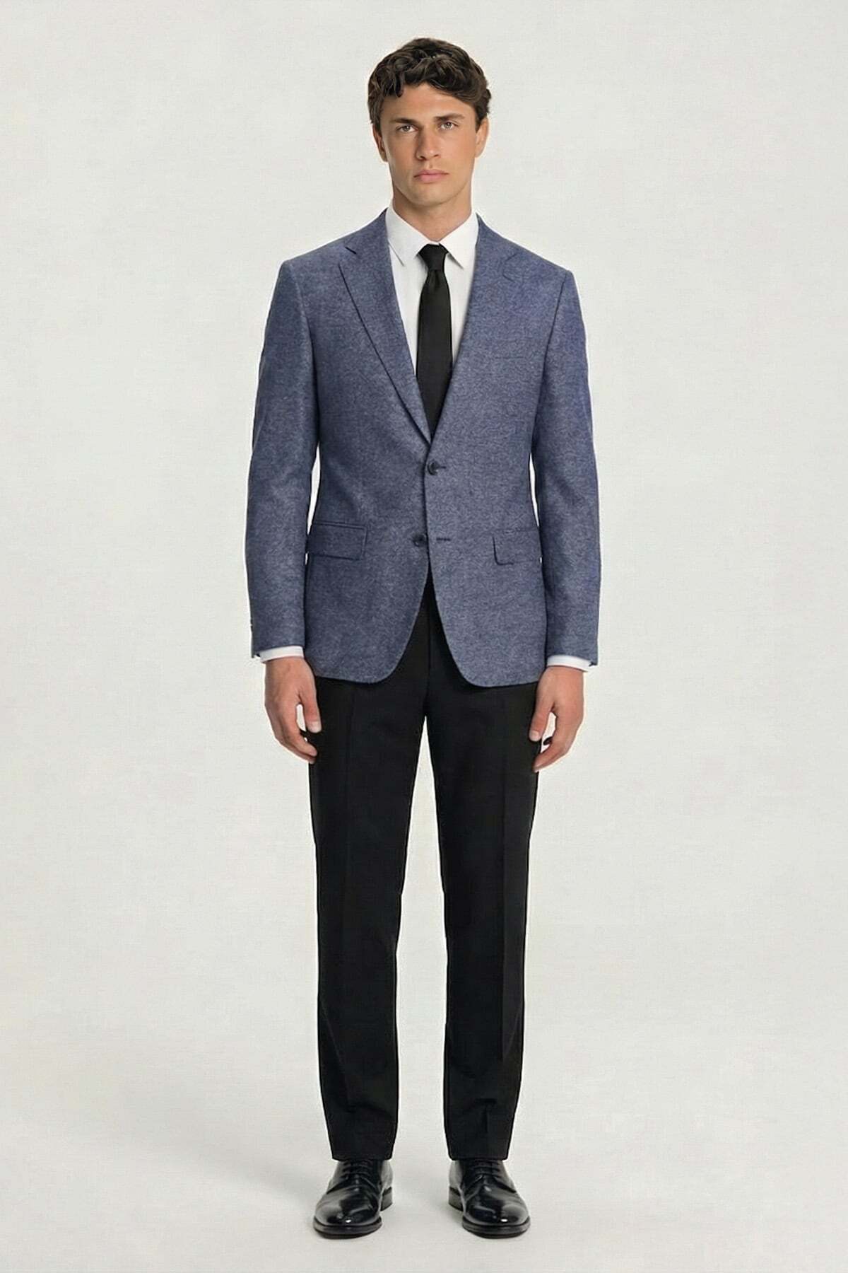 Sabri Özel  Erkek Lacivert Viskon Karışımlı 4 Drop Klasik Ceket - Görsel 2