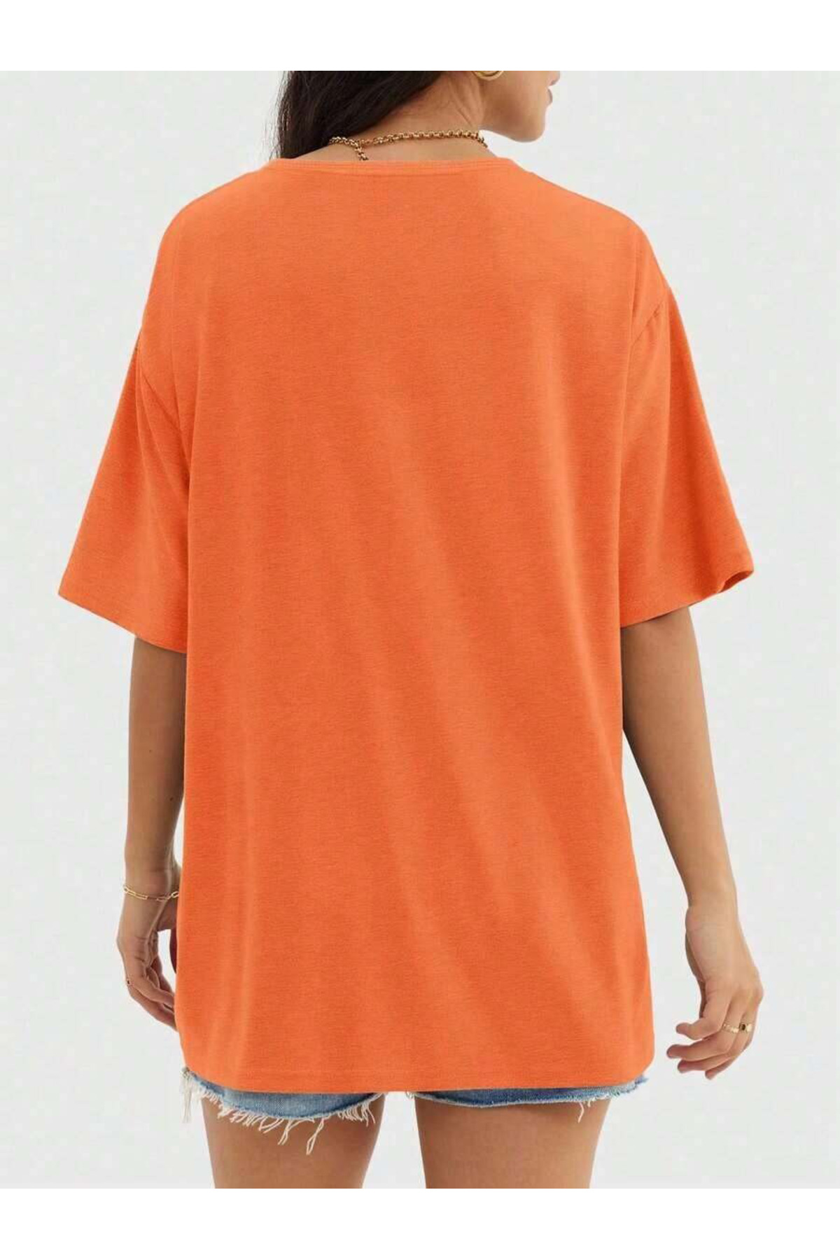 uyguntarz Unisex Kedi Baskılı Oversize Tshirt görsel 2