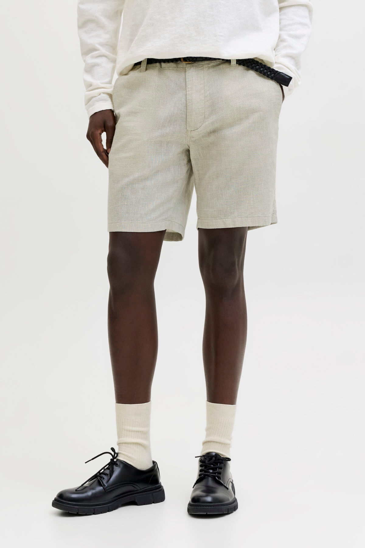 شلوارک مردانه جیب‌دار چینو از جنس کتان - Dave جک اند جونز شلوارک برمودا Jack & Jones