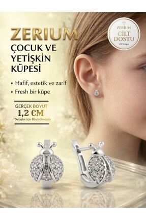 ZERİUM Çocuk ve Kadın VIP Çelik Küpe Zarif Hafif Uğur Böceği Serisi