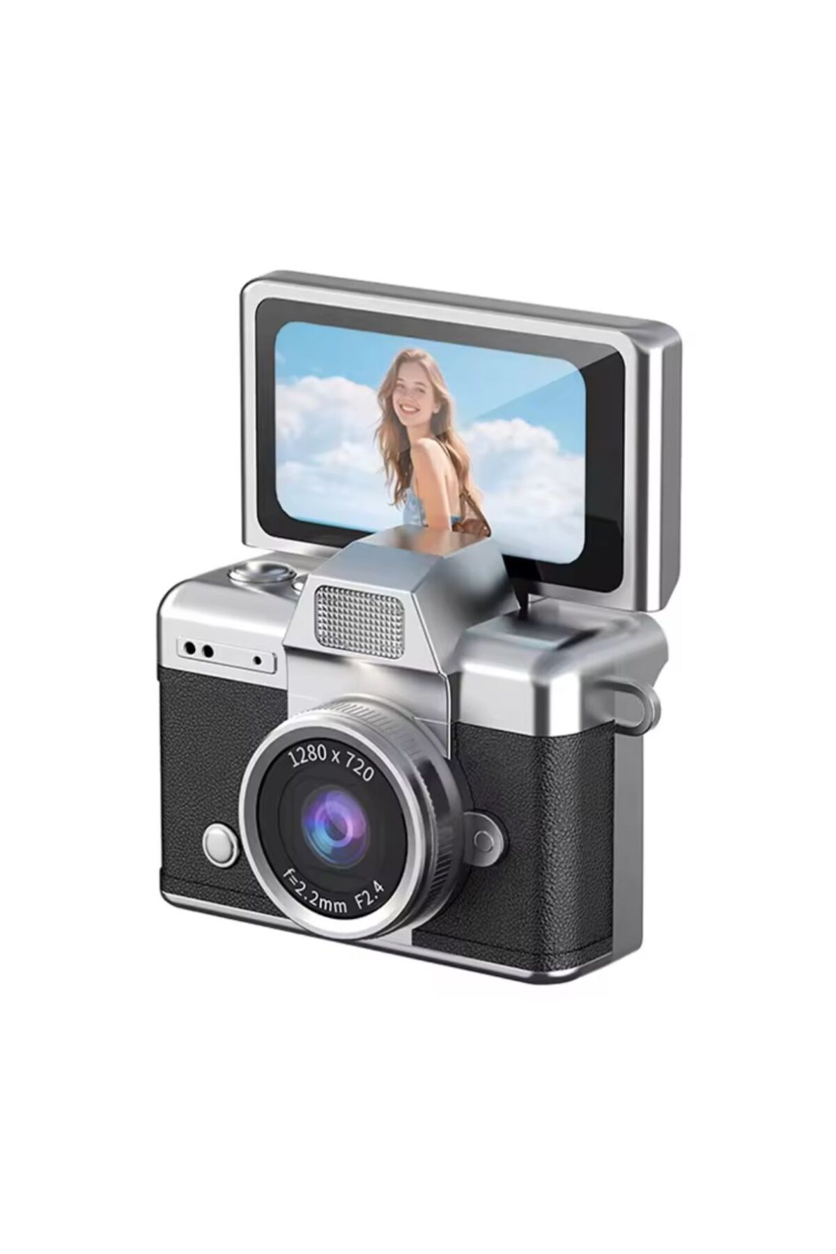 YECO 48 MP Mini Dijital Kamera, Dönen Ekranlı Selfie Vlog Kamera, 1080P Video, Flaşlı, Type-C Şarj,