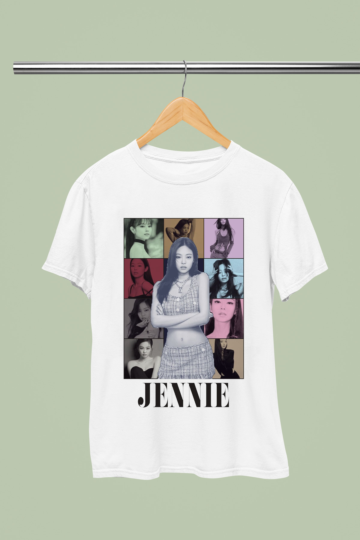 JENNIFER FROM BLACKPINK PRINTED 100% COTTON REGULAR MOLD CHILDREN AND YOUNG TSHIRT