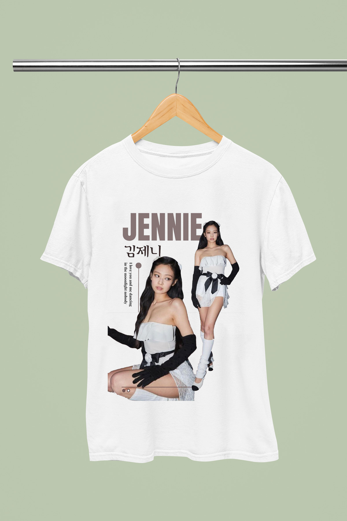 JENNIFER FROM BLACKPINK PRINTED 100% COTTON REGULAR MOLD CHILDREN AND YOUNG TSHIRT