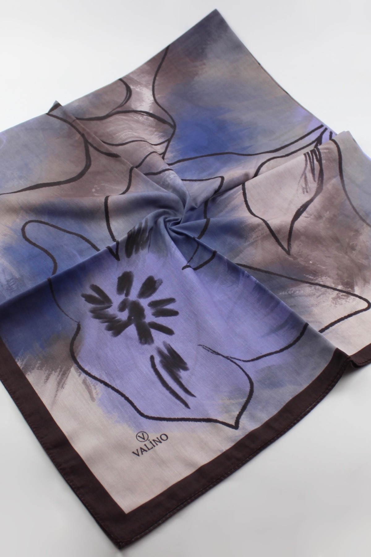 120x120 Watercolor Pattern Oversized Scarf Cotton Scarf Oversized Scarf Brown