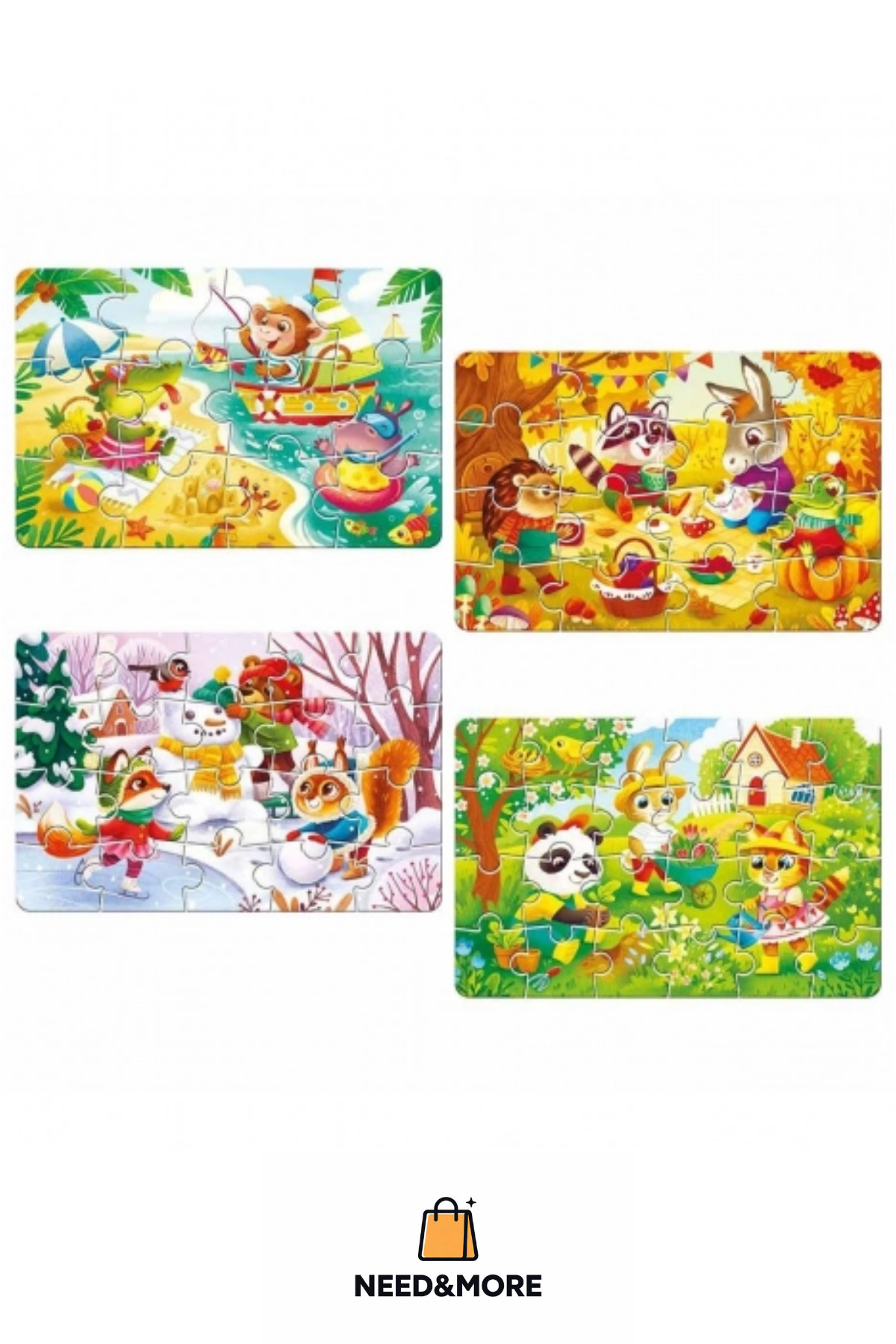 NEED&MORE #Zeka Geliştirici Eğitici Çocuk 12 + 16 + 20 + 24 Parça Puzzle: 4 Mevsim fotoğrafı 3 (önizleme)