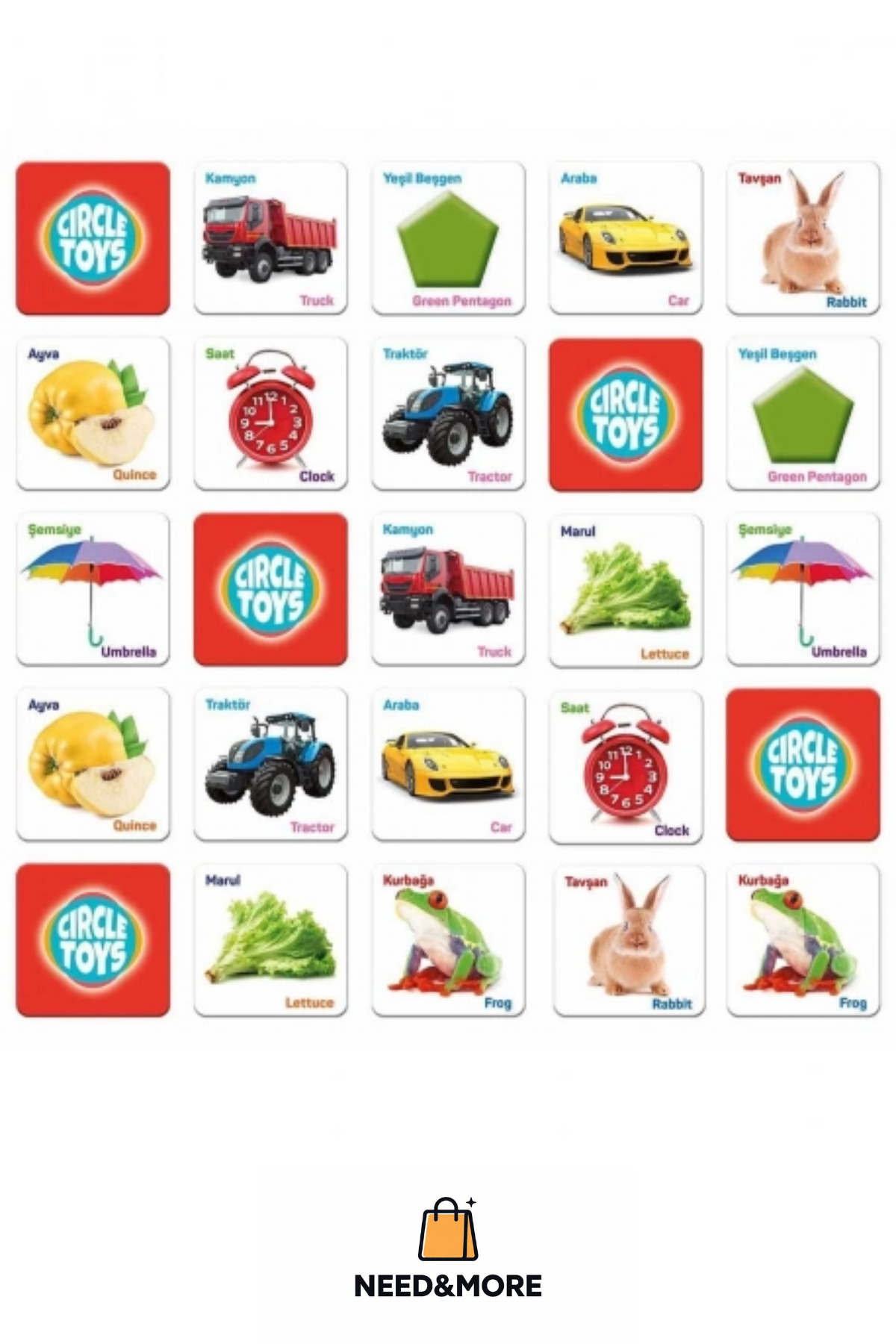 NEED&MORE #Zeka Geliştirici Eğitici Çocuk El Göz Kordinasyonu Match Up Eşleşirme Oyunu 140 Parça fotoğrafı 3 (önizleme)