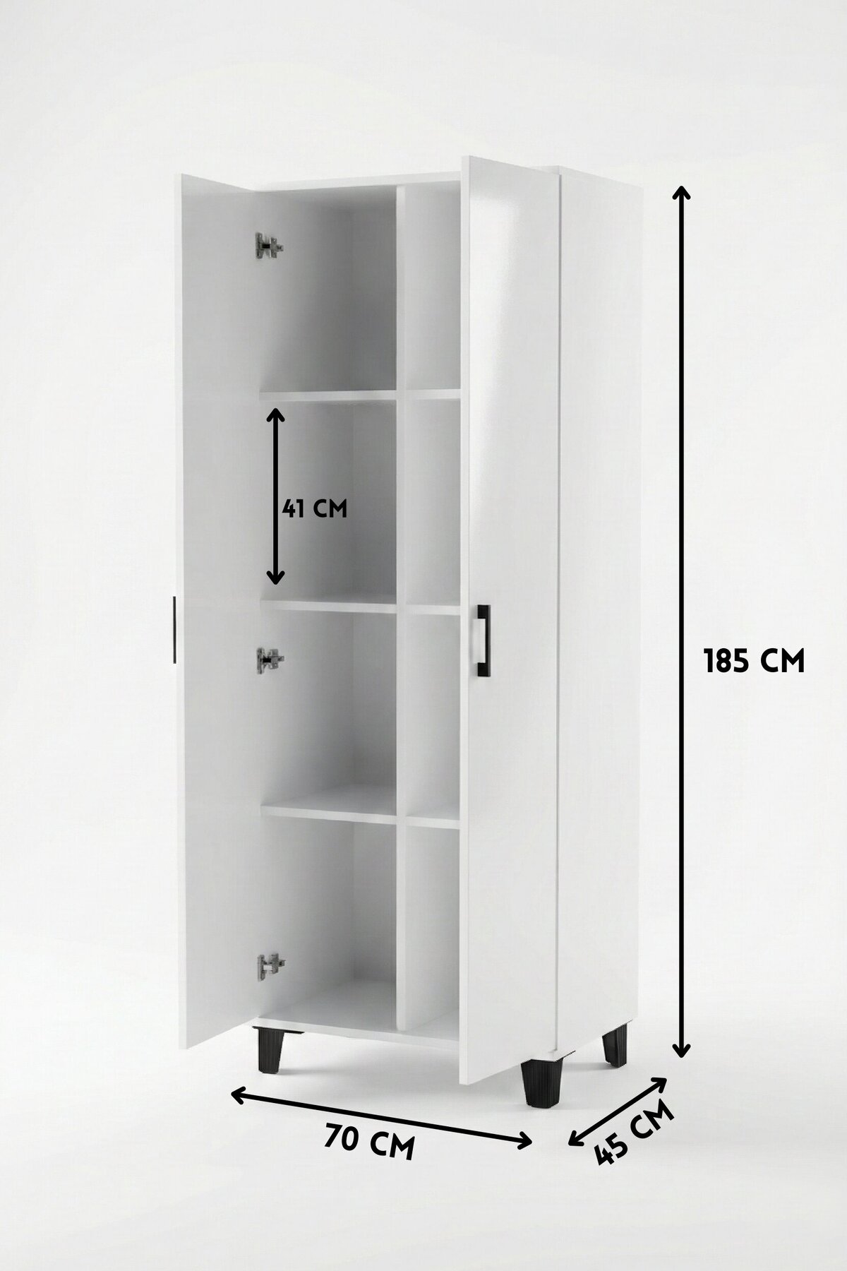 Goldfalez 8 Gözlü Kiler Dolabı Beyaz 70 cm görsel 5