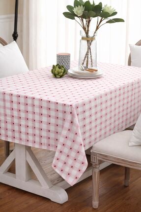 SEZİNİN TAKI DÜKKANI %100 pamuklu kumaş kalp desen şık sofra (masa) örtüsü