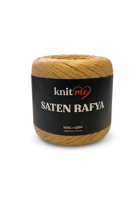 knitme Saten Rafya Hasır Sarı Hobi Örgü Çanta İpi 100gr (Yumuşak malzeme, rah...