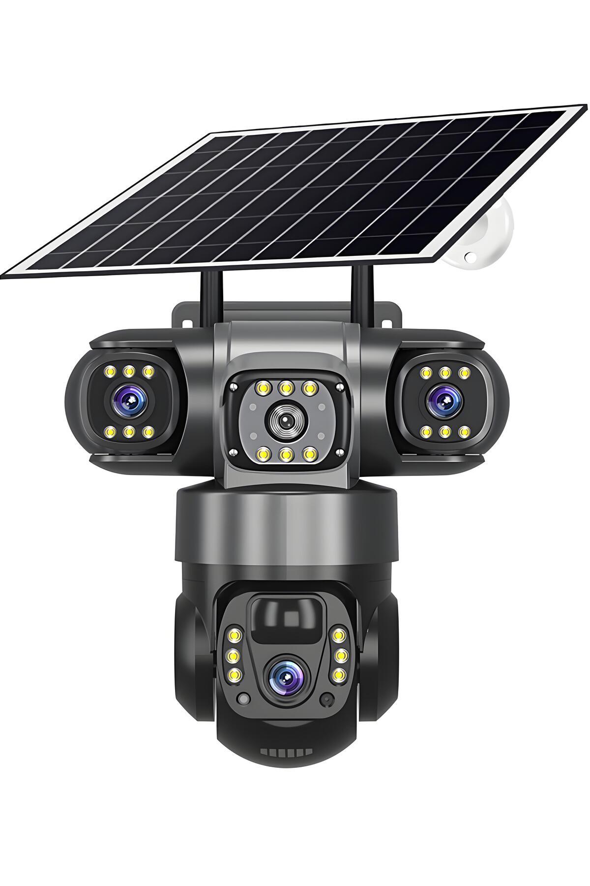 Dobest 4K Güneş Enerjili PTZ Güvenlik Kamerası Otomatik Takip İki Yönlü Ses Renkli Gece Görüşü 360°