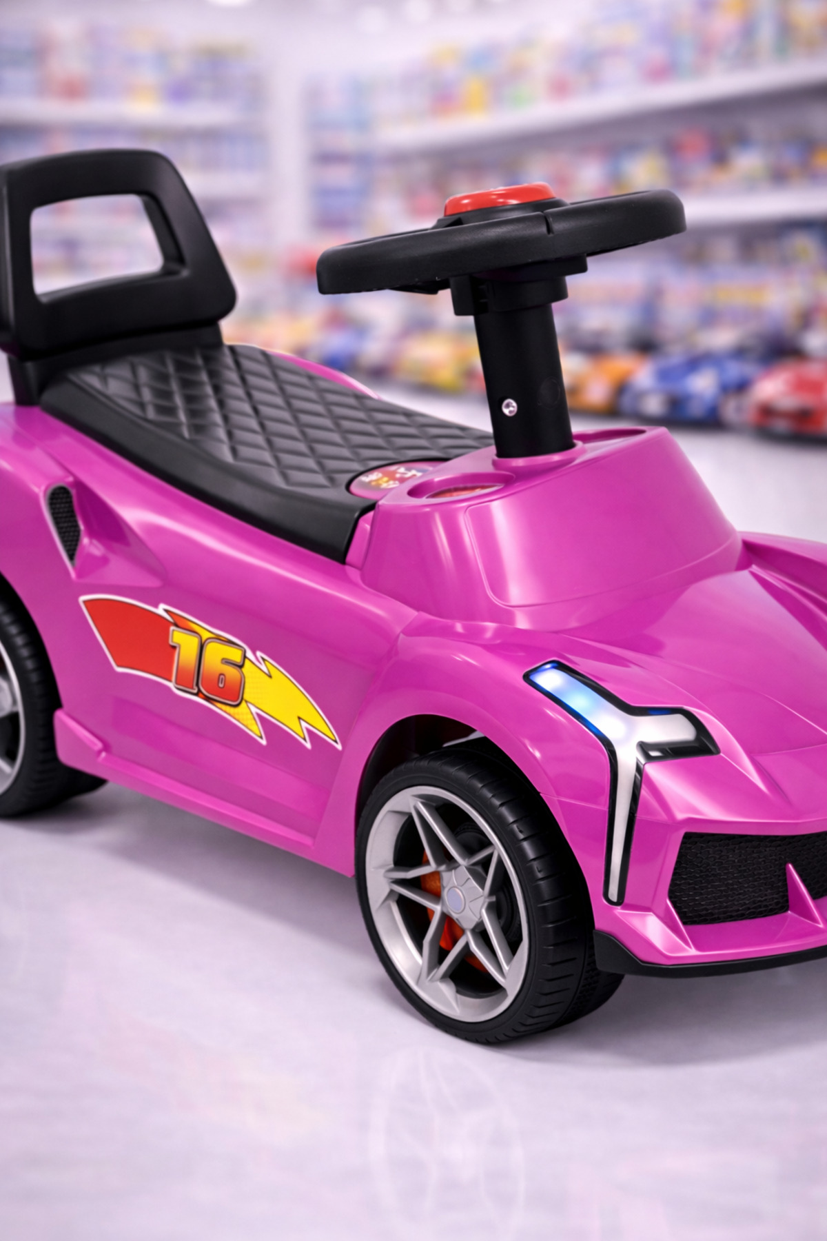 BebeMango Fasty Car Müzikli Bingit Araba – Işıklı, Sesli, Ergonomik Tasarım Çocuk Sürüş Arabası fotoğrafı 2 (önizleme)