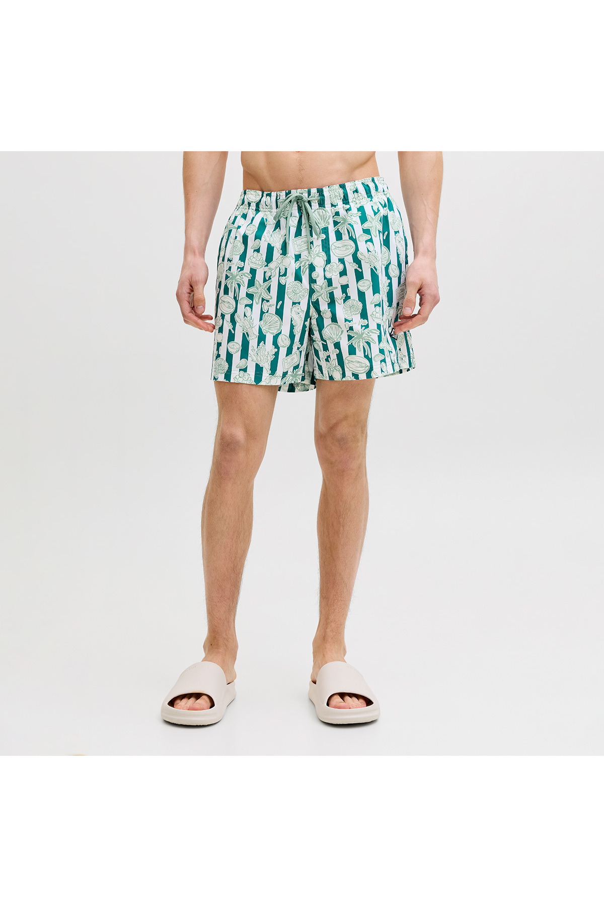 مایو مردانه جک اند جونز مدل Maui Vibes Novelty AOP Green جک اند جونز شورت مایو Jack & Jones