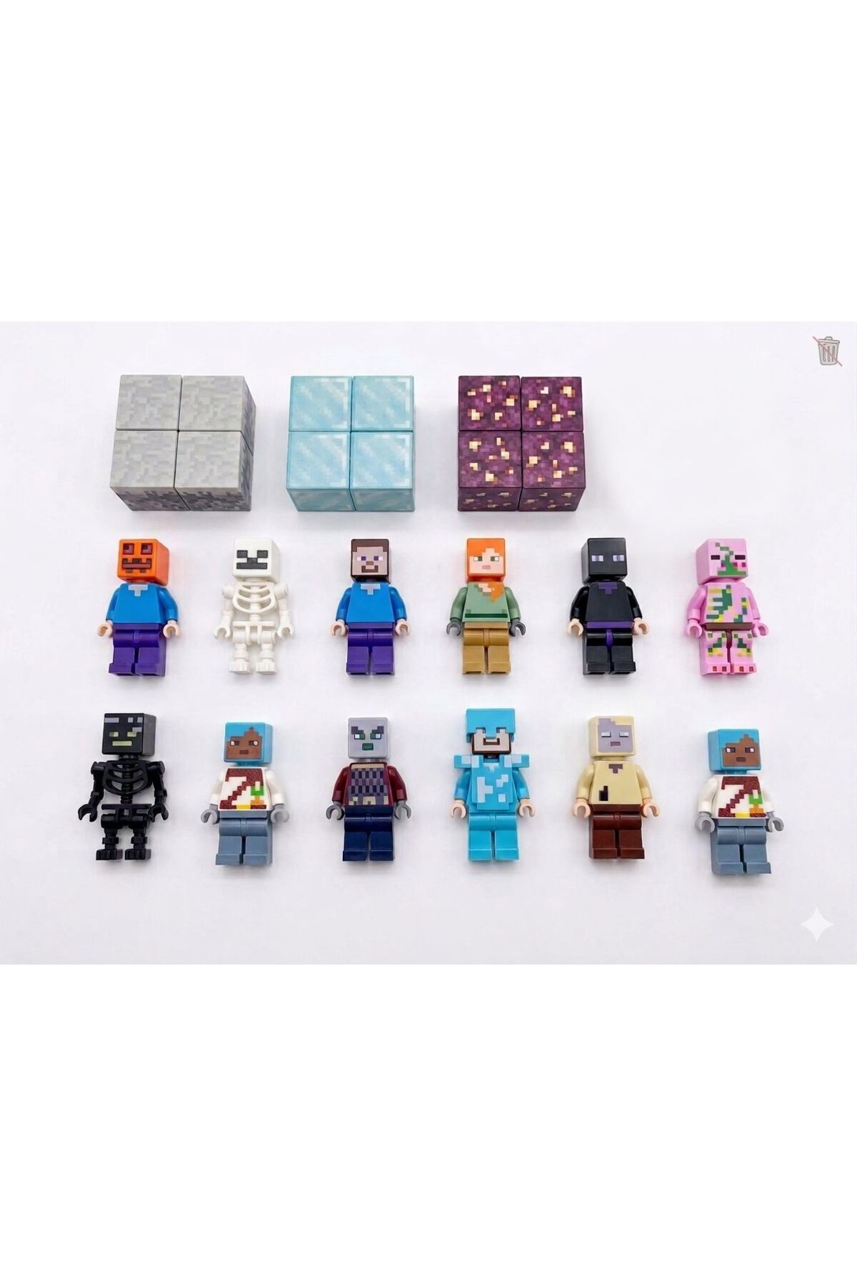 afreyz oyuncak Minecraft 12’Li Figür Set Ve 12 Adet Mıknatıslı Manyatik Blok Küp Yeni Model 12 Mini Maykıraft fotoğrafı 3 (önizleme)