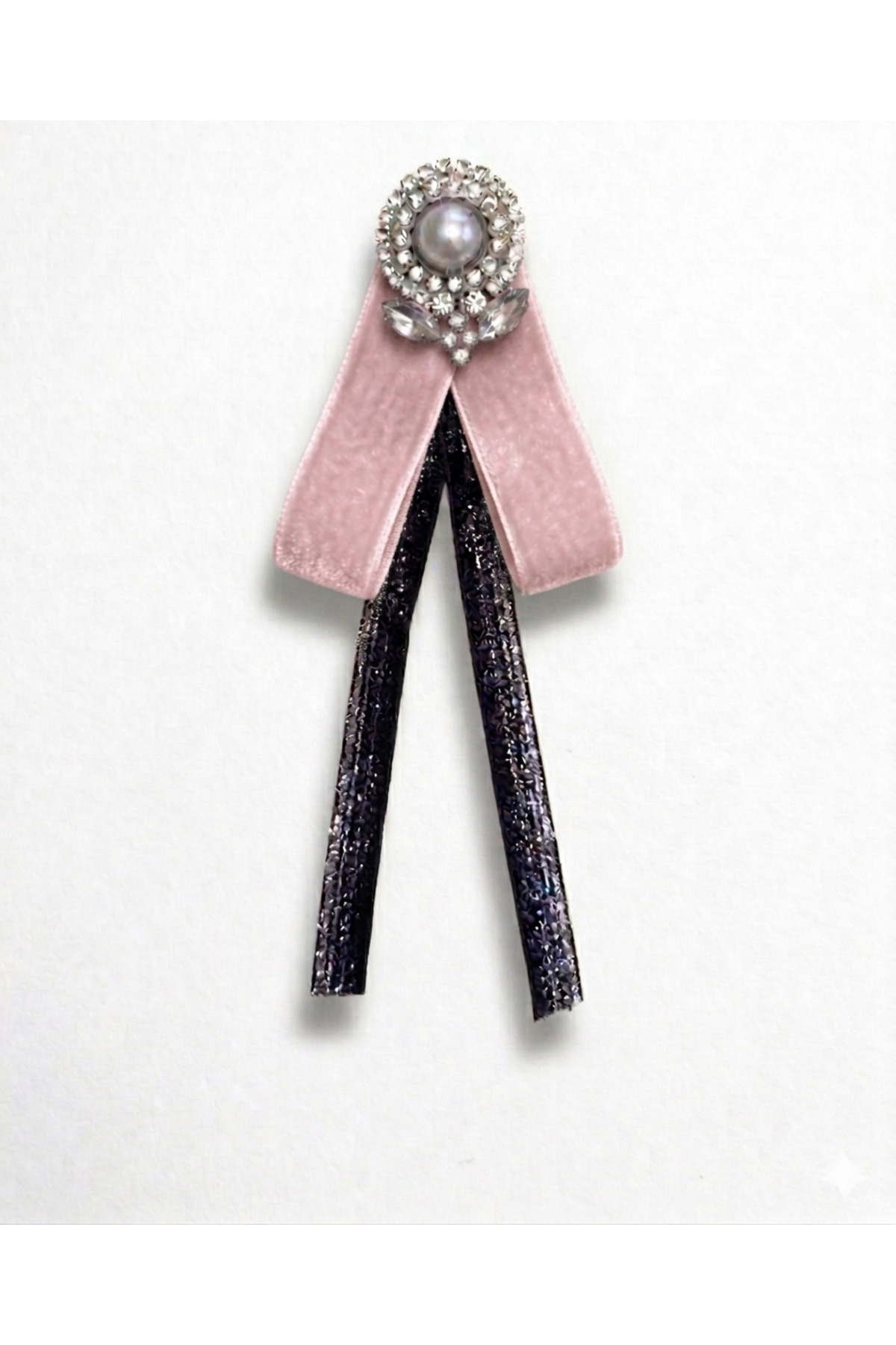 PINK VELVET PEGU LUXURY COLLAR PIN COLLAR BROOCH RIBBON BROOCH PREMIUM SERIES HANDMADE SOUVENIR