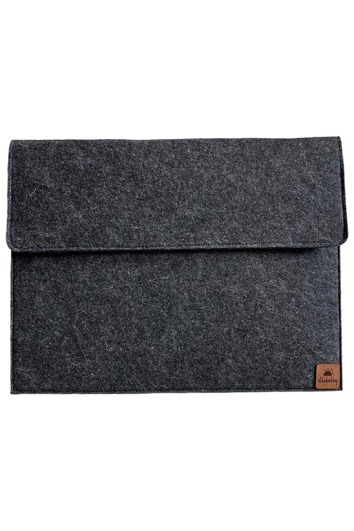 dilekolay  Keçe Notebook Çantası - Tablet Kılıfı - Dosya Çantası - Cırt Bantlı - Minimalist Tasarım - Görsel 3