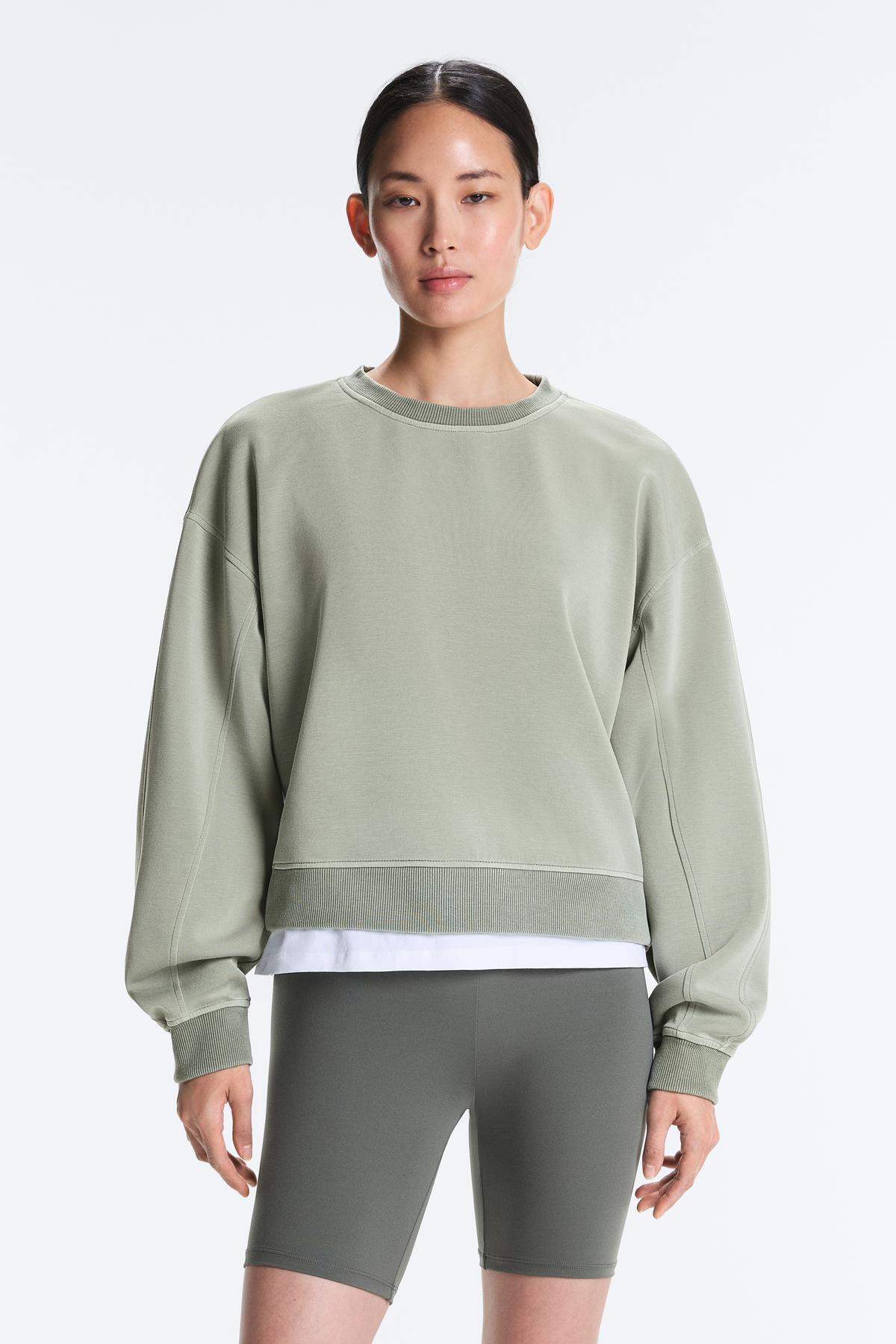 Oysho  Modal ve yumuşak tuşeli bisiklet yaka sweatshirt