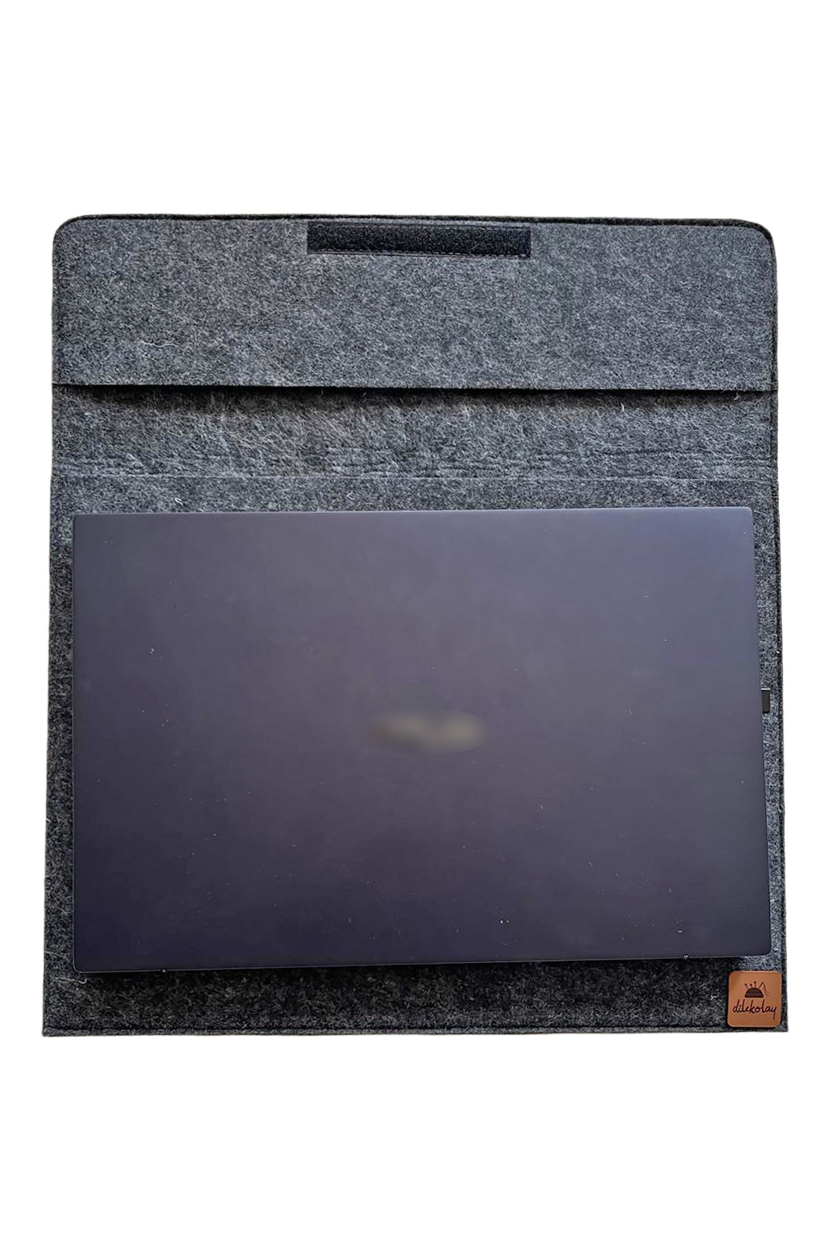 dilekolay  Keçe Notebook Çantası - Tablet Kılıfı - Dosya Çantası - Cırt Bantlı - Minimalist Tasarım - Görsel 6