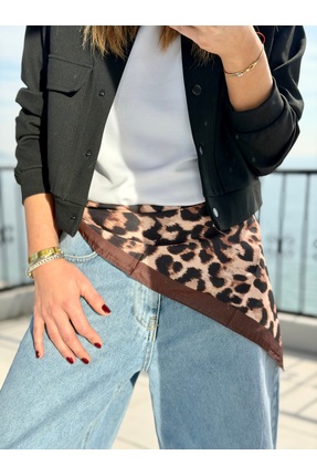 who knows ¿ Leopar Desenli Fular Bandana Kadın Giyim Aksesuar