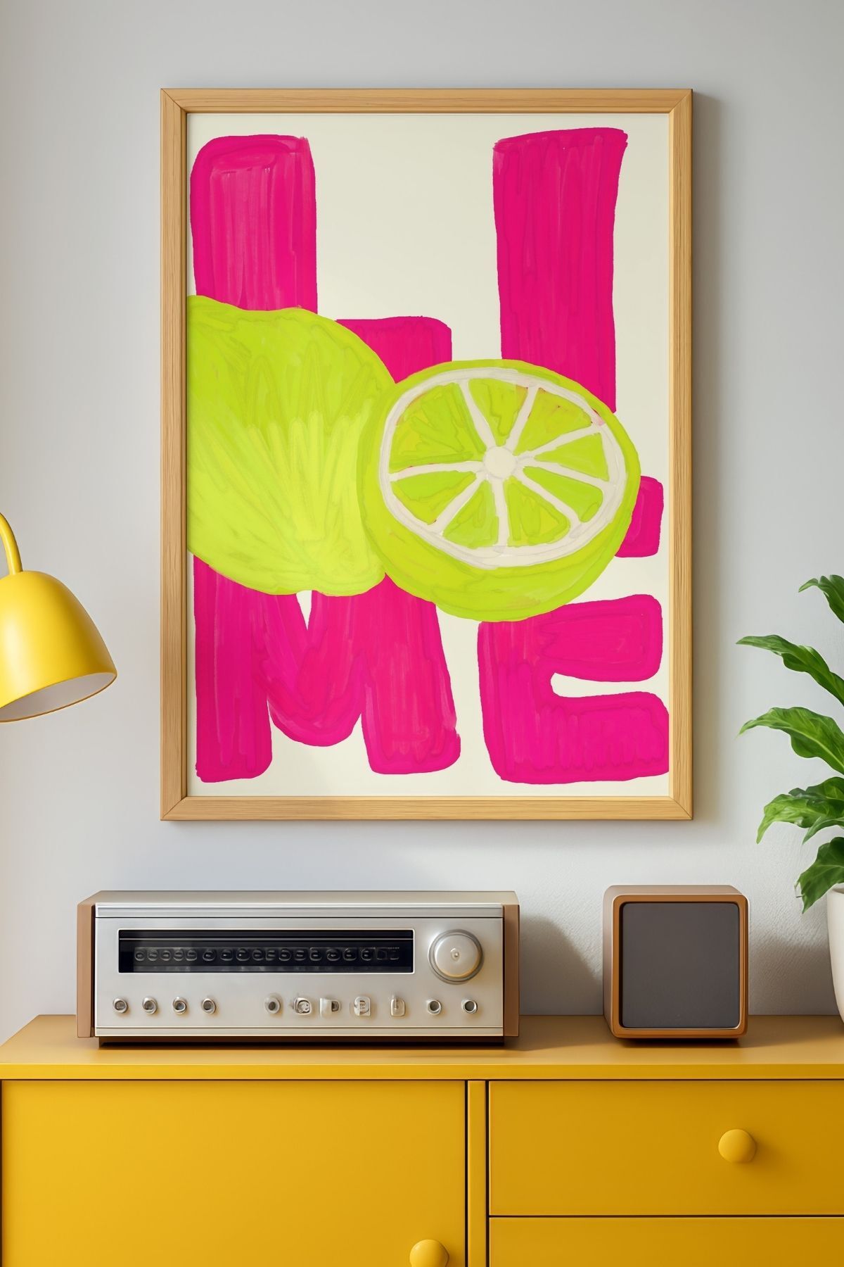 Lime Limon Tablo Yazılı Modern Mutfak Poster Pop Art Meyve Duvar Dekoru Çerçevesiz