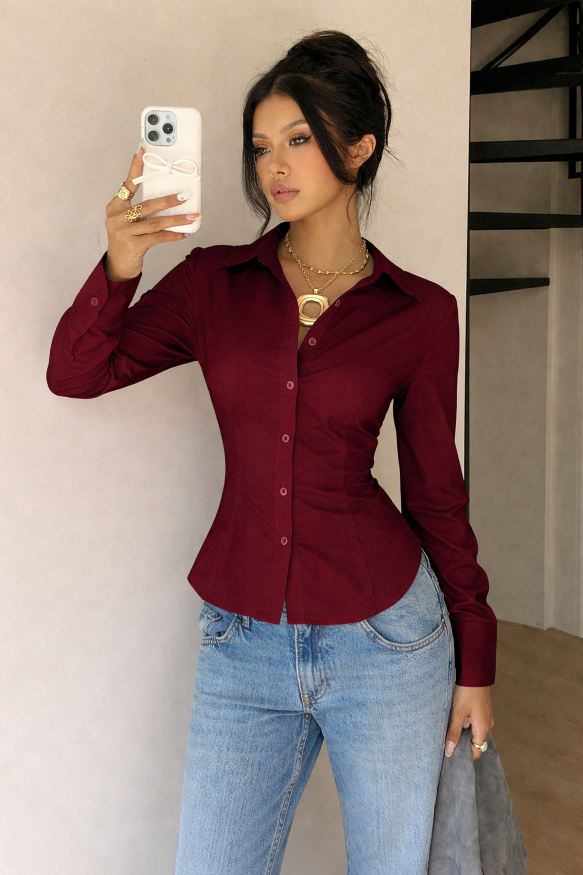COOL TARZ Kadın Exclusive Slim Fit Gömlek Lüks Minimal Şık ve Sofistike Görünüm