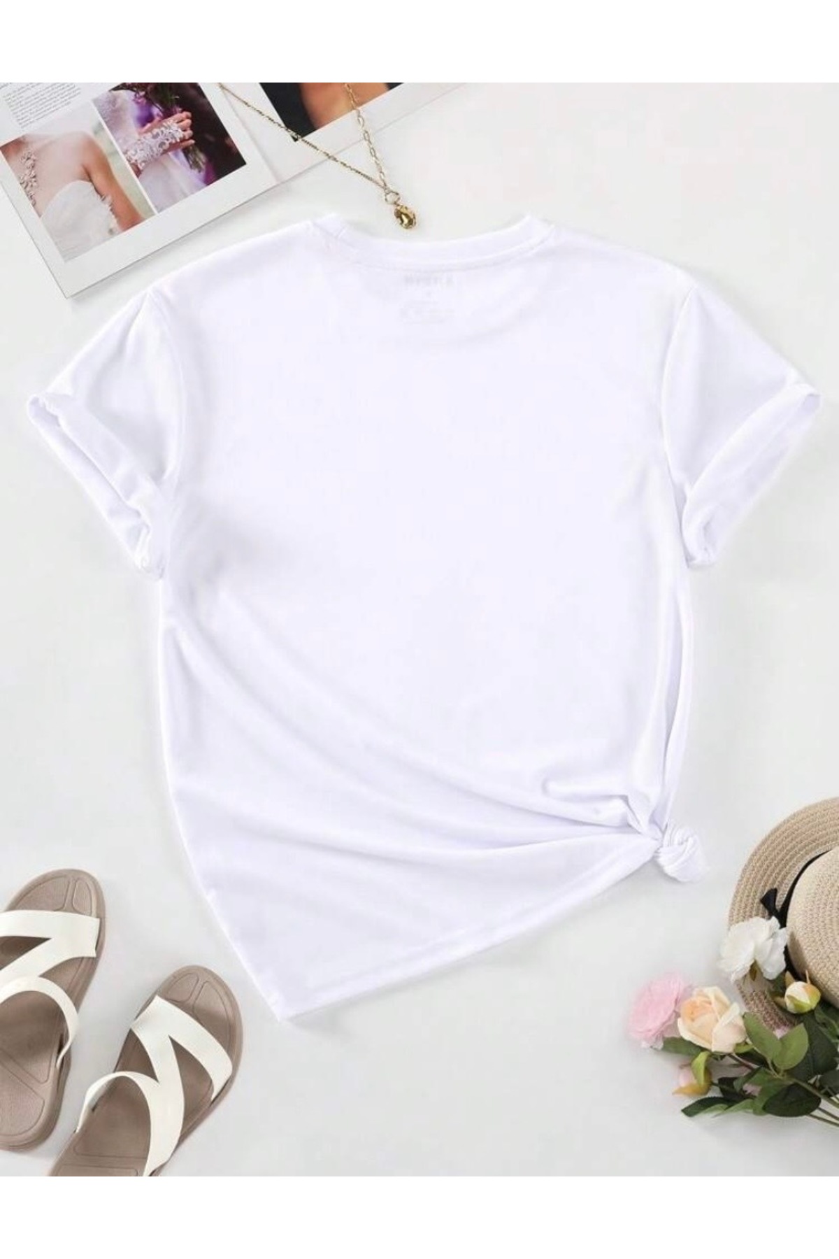 SANTAMİLA  3 lü Bordo Beyaz Siyah Düz T-shirt - Görsel 6