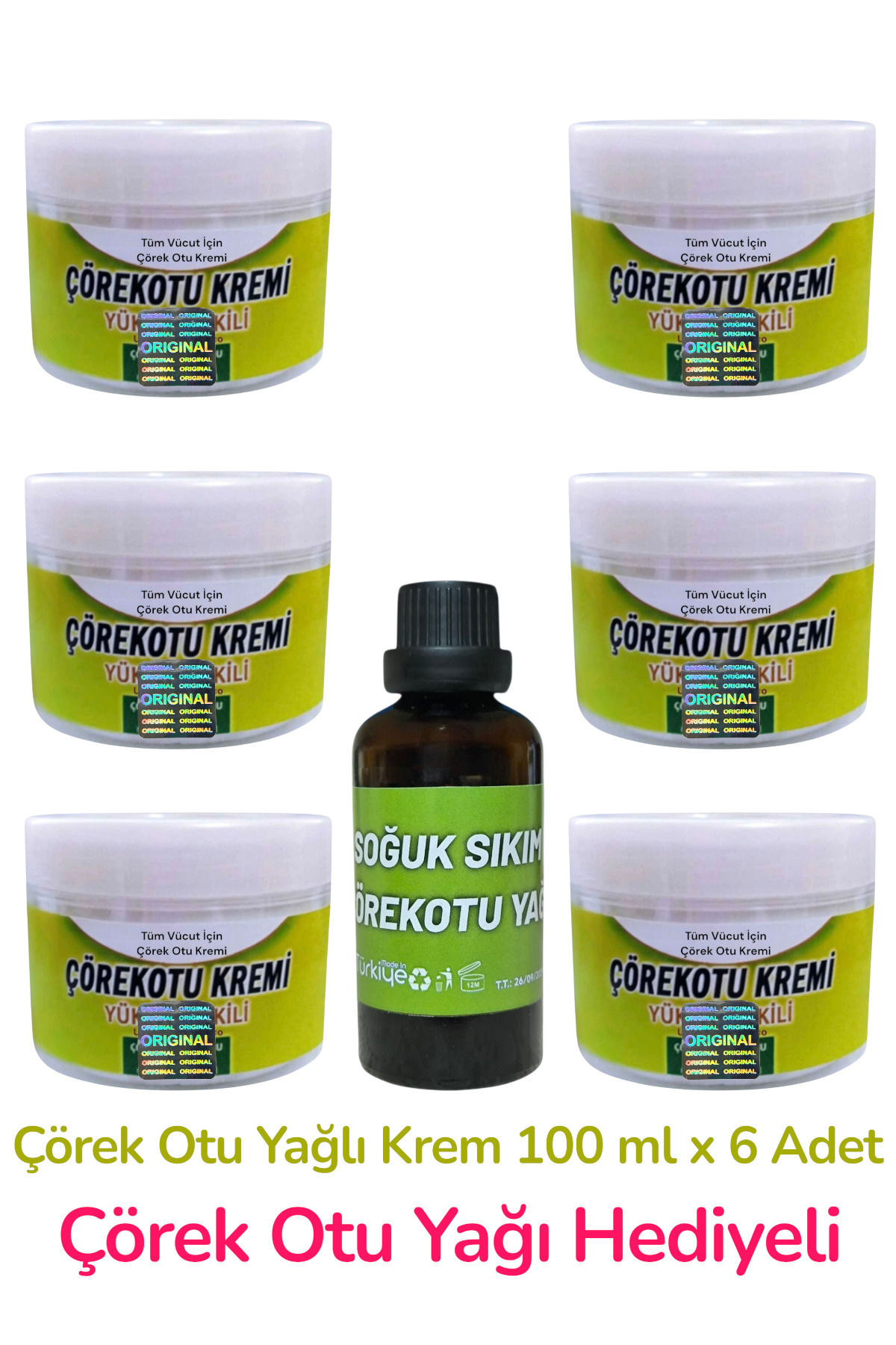 ULFİSU COSMETİCO Çörek Otu Kremi 100 ml 6 Adet - Çörek Otu Yağı Hediyeli — ULFİSU-crkkrm100-6li