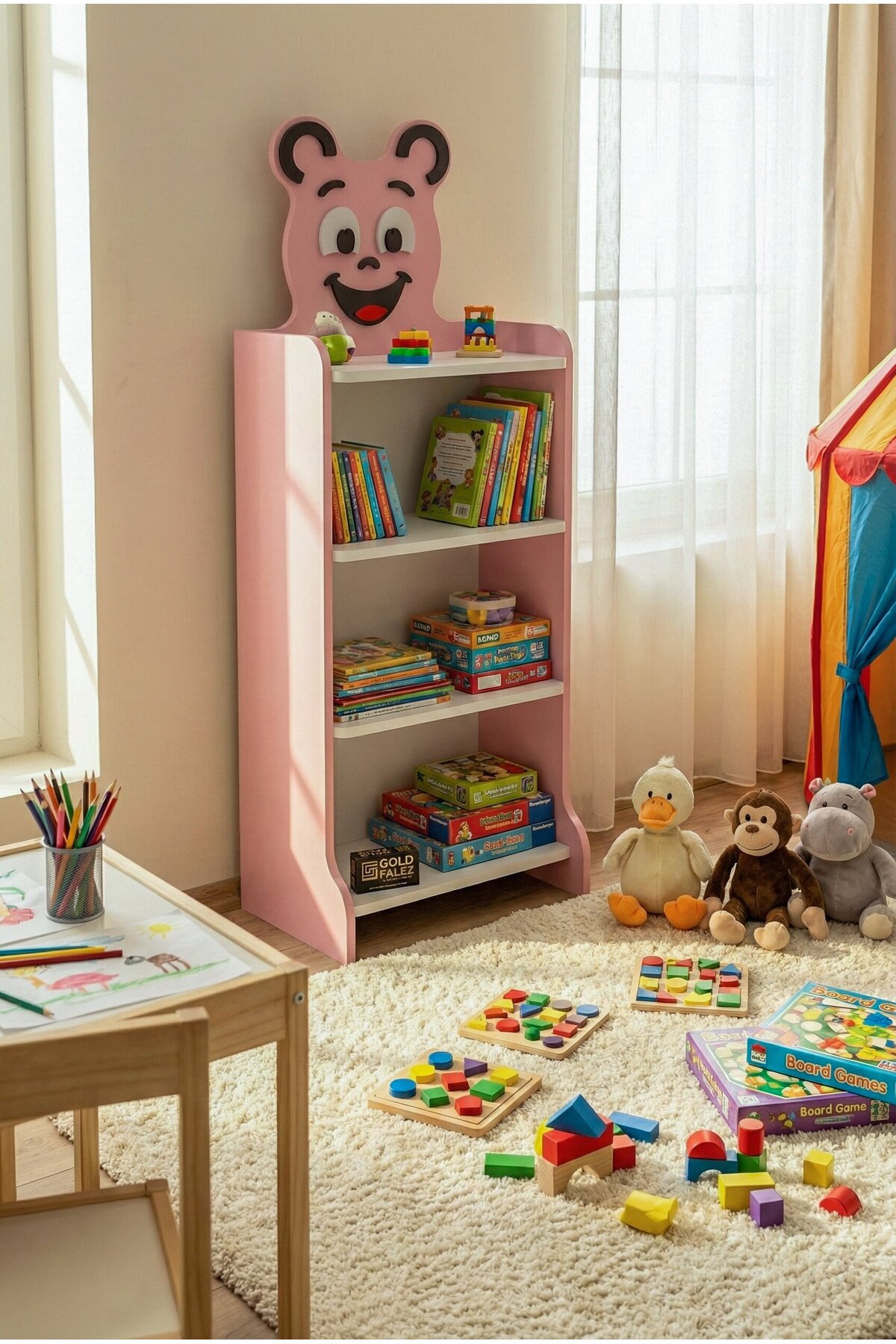 Goldfalez Happy Face Çocuk Kitaplığı Pembe