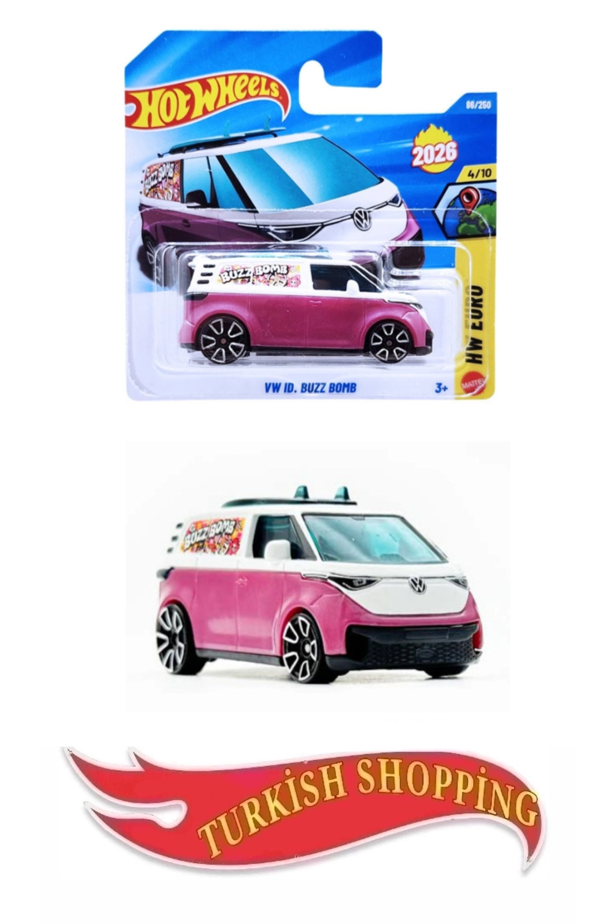 HOT WHEELS 2025 Case 1:64 Ölçek Vw Id Buzz Bomb Transporter