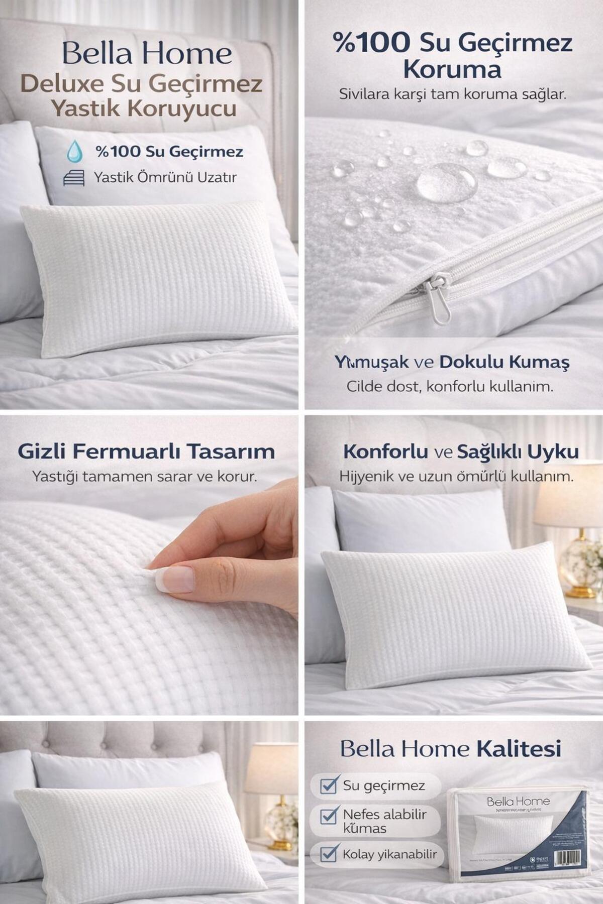 3D Deluxe Liquid Proof Pillow Protector | 50x70 cm | Set of 2 | Zippered | Hygienic Protection