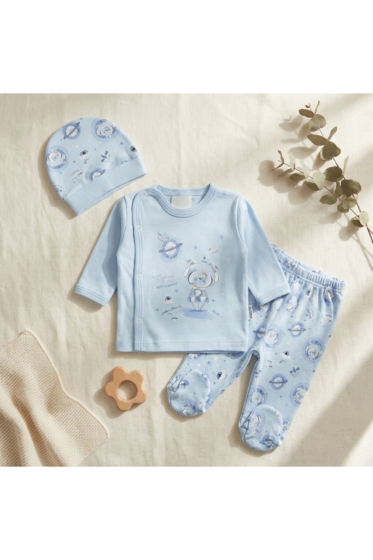 artemoris Unisex 0/3 Ay Kendinden Eldivenli Pijama Takımı fotoğrafı 4 (önizleme)