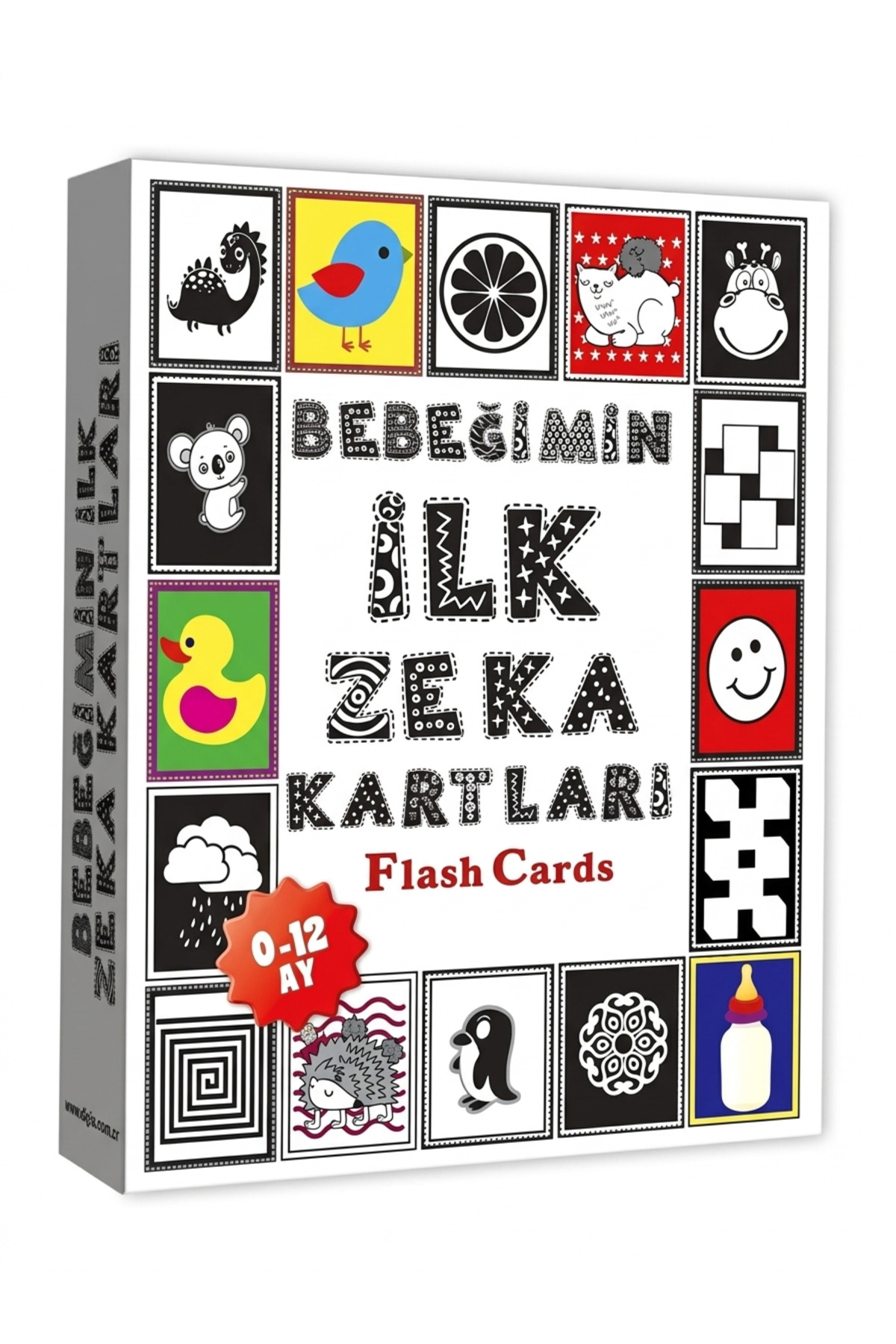 The Monarch Co 0-12 Ay Bebek Zeka ve Gelişim Kartları - Yenidoğan Siyah Beyaz Yüksek Kontrastlı Görsel Eğitim Seti fotoğrafı 3 (önizleme)
