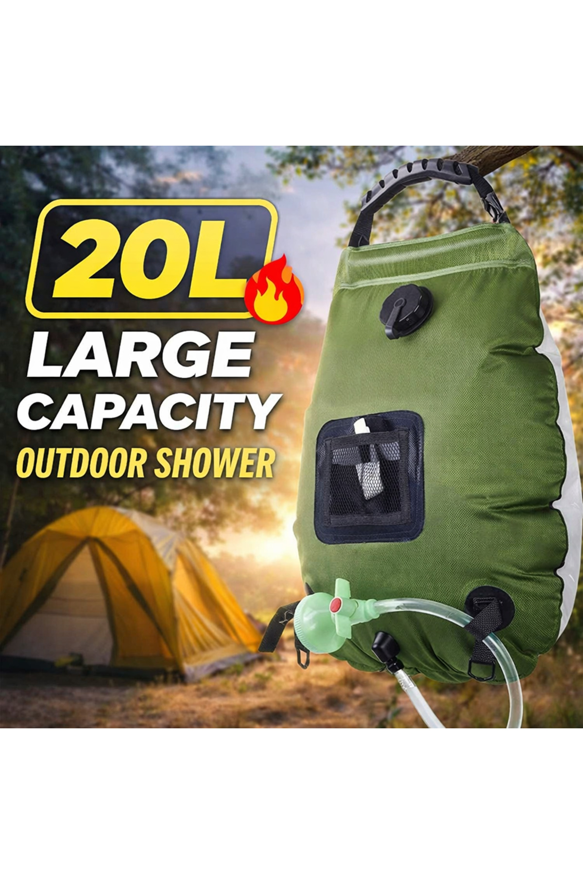 EasyLife Portable Camping Shower Bag with Hose Outdoor Water Storage Shower for Camping Hiking Beach