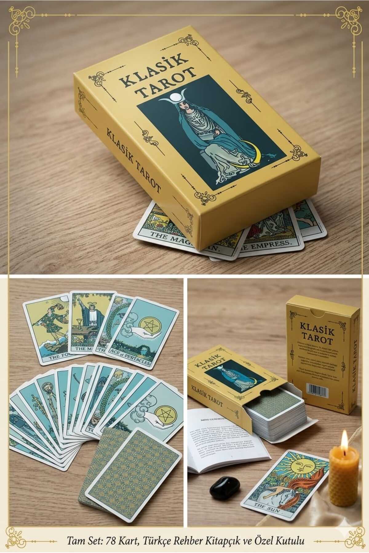 TÜTSÜ SEPETİ .Klasik Tarot Destesi - 78 Kartlık Rehber Kitapçıklı