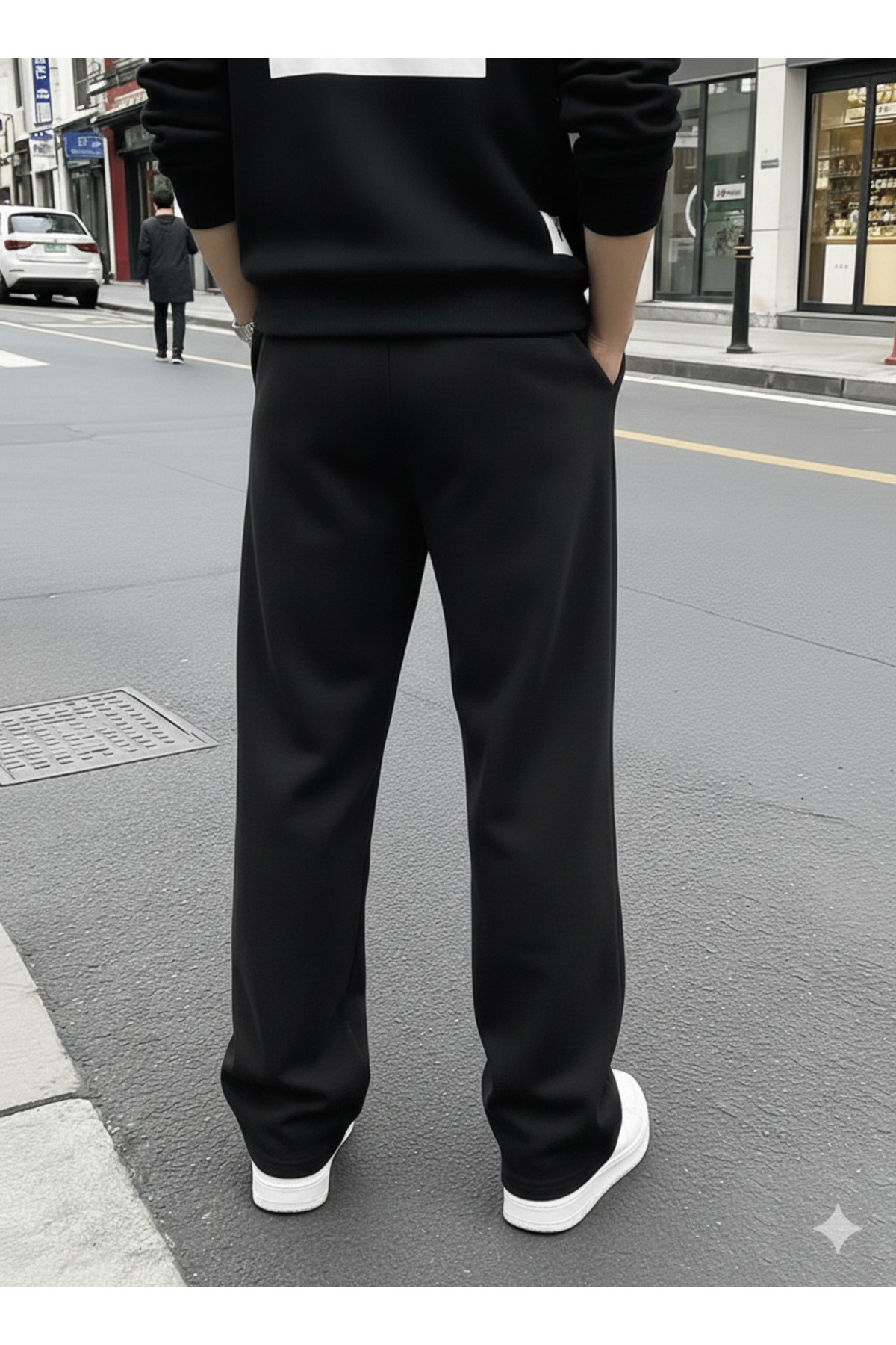 yx yustex sport  2’li Paket Erkek Mevsimlik Oversize Eşofman Altı Seti - Siyah & Gri Renk Seçeneği - Rahat Kalıp - Görsel 4