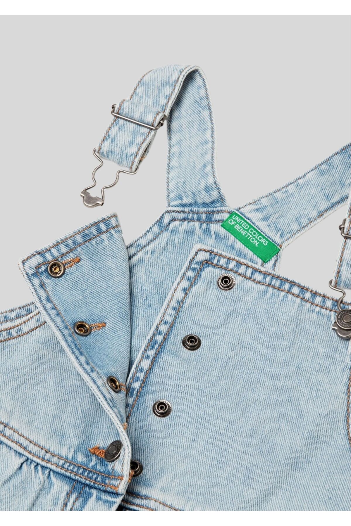 Benetton United Colors of Kız Bebek Açık Mavi Denim Jile Elbise fotoğrafı 3 (önizleme)