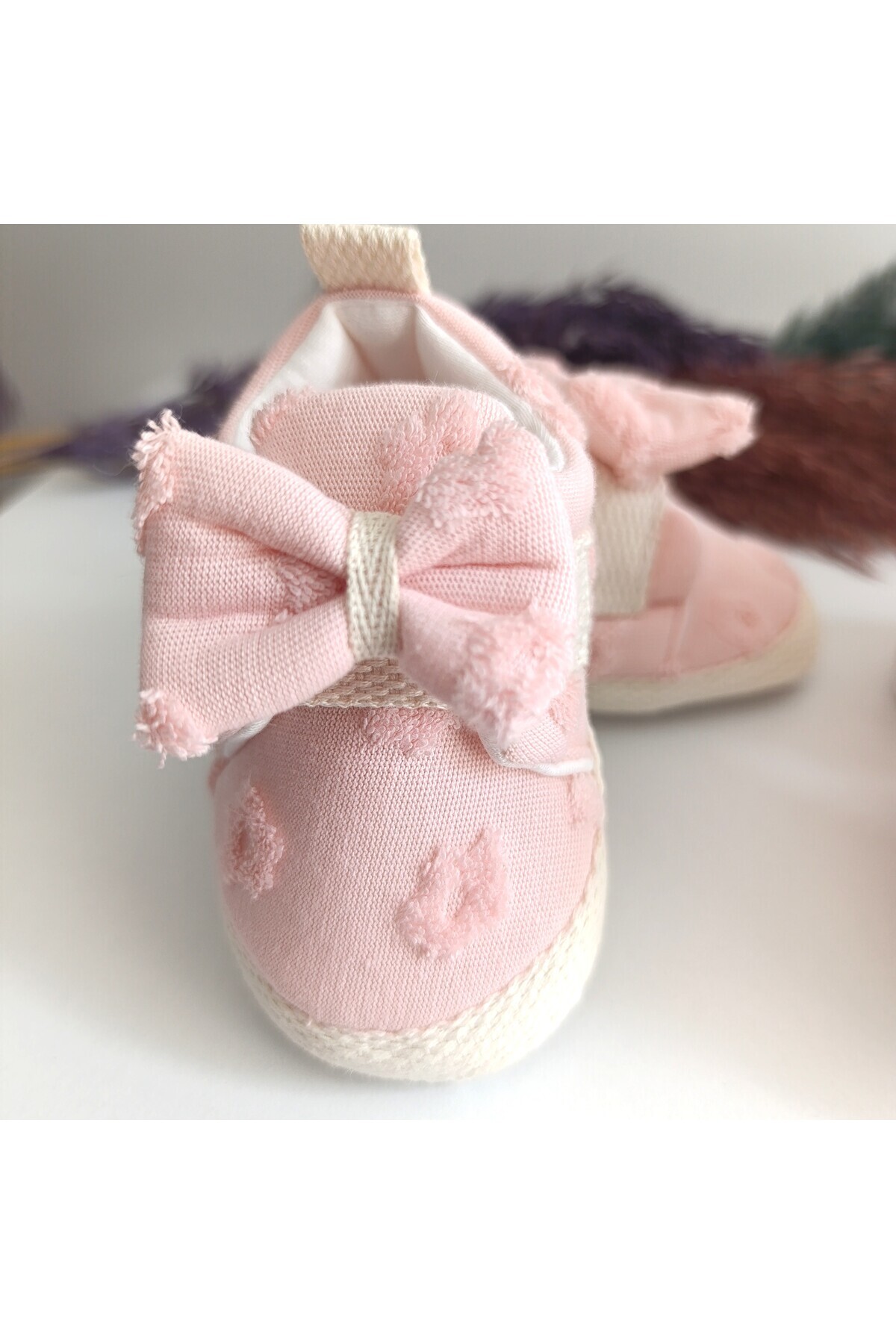 Leoncino 5204 Çiçek&Yıldız Desen Fiyonk Detaylı Kız Bebek İlk Adım Patik Ayakkabı 18-19 numara fotoğrafı 4 (önizleme)