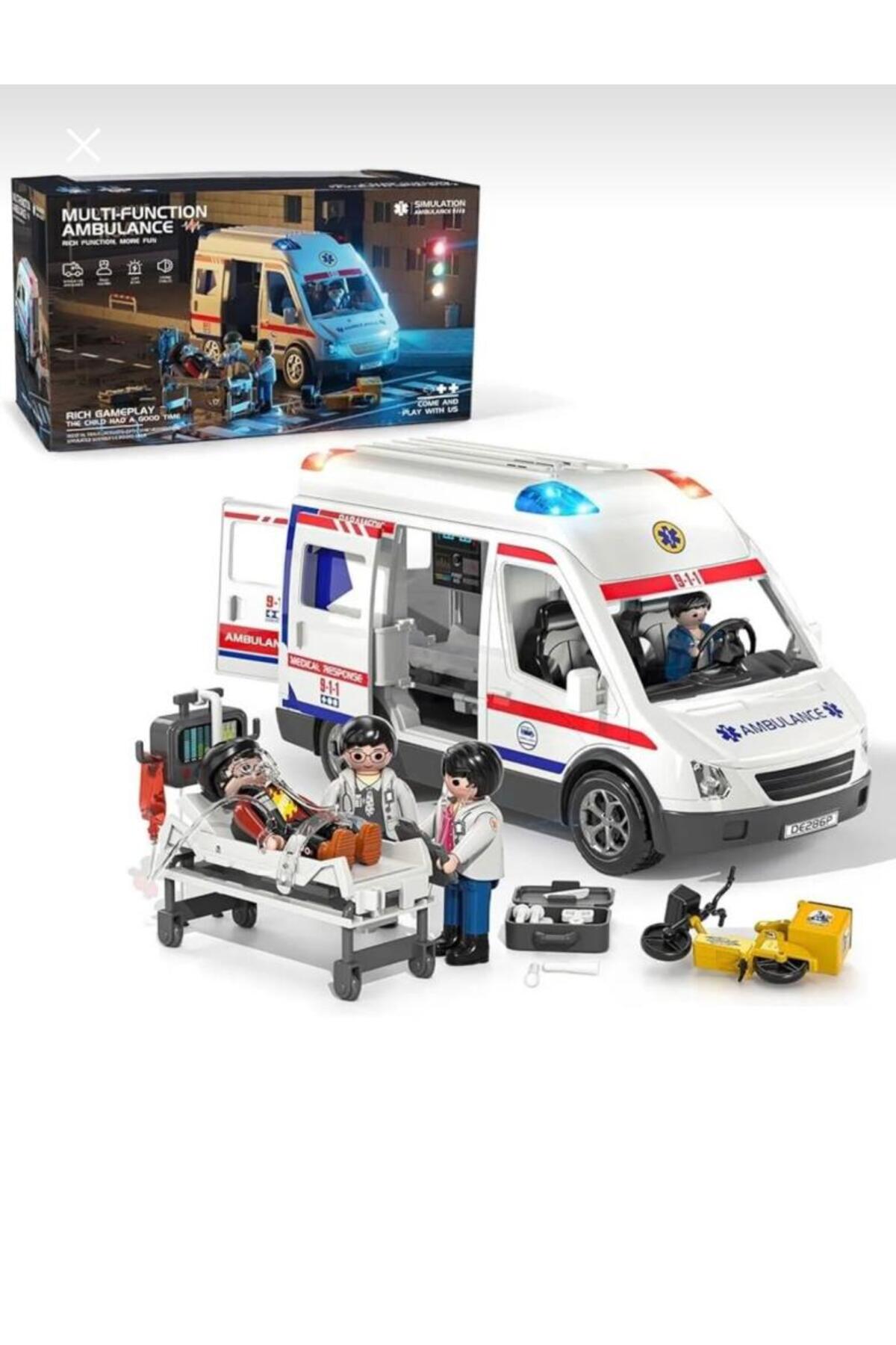 Accessory Stretcher Sound Light Educational Toy First Aid 5in1 Ambulance Playset
