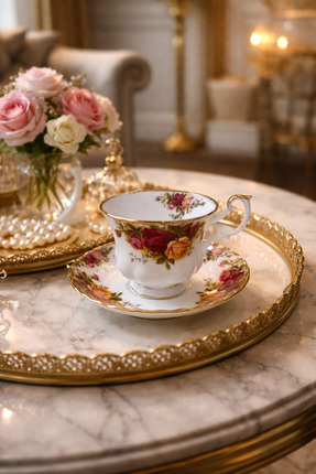 Royal Albert Roses Serisi Çay boy Fincan ve Tabağı