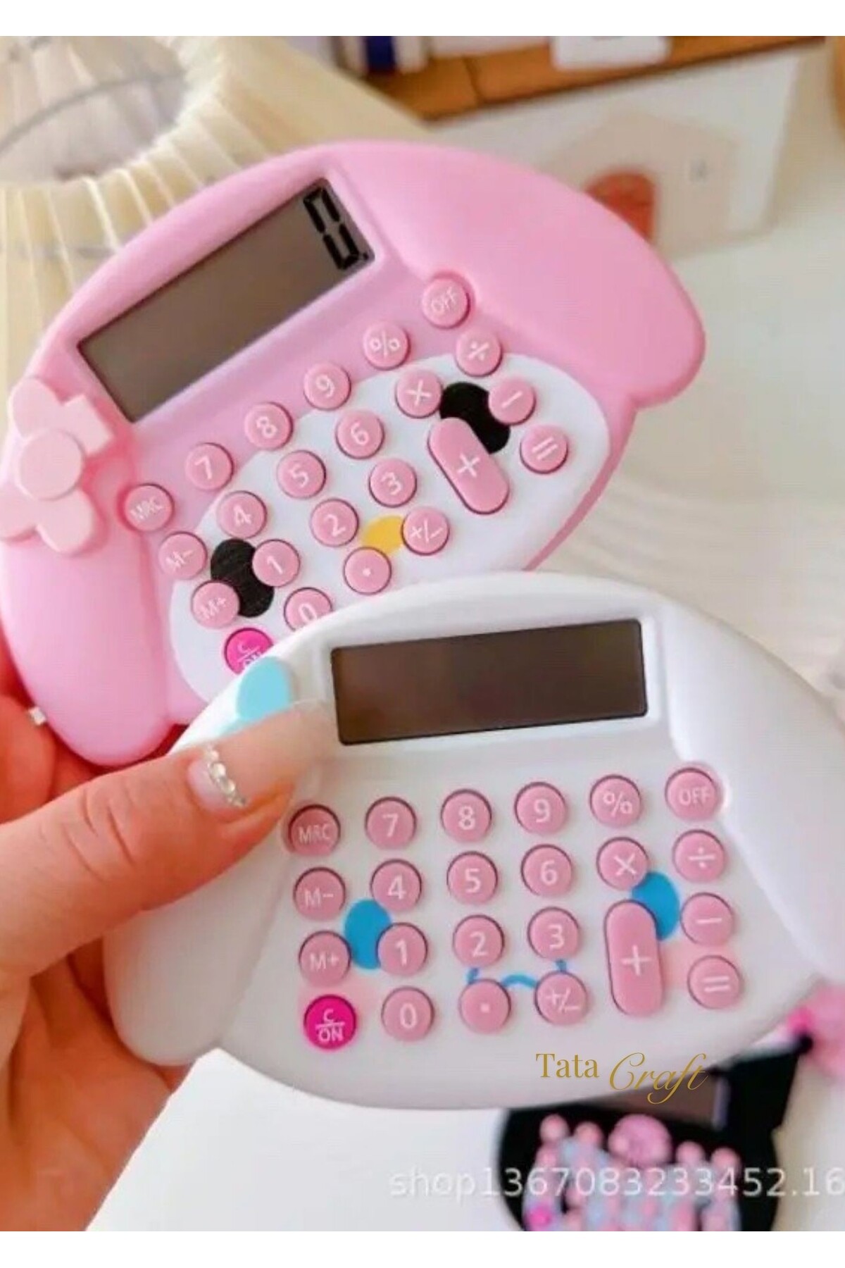 TATA CRAFT Sanrıo Hello Kıtty My Melody Cinnomoroll Hesap Makinesi Beyaz KT-225 Küçük Boy 10cmx8,5cm