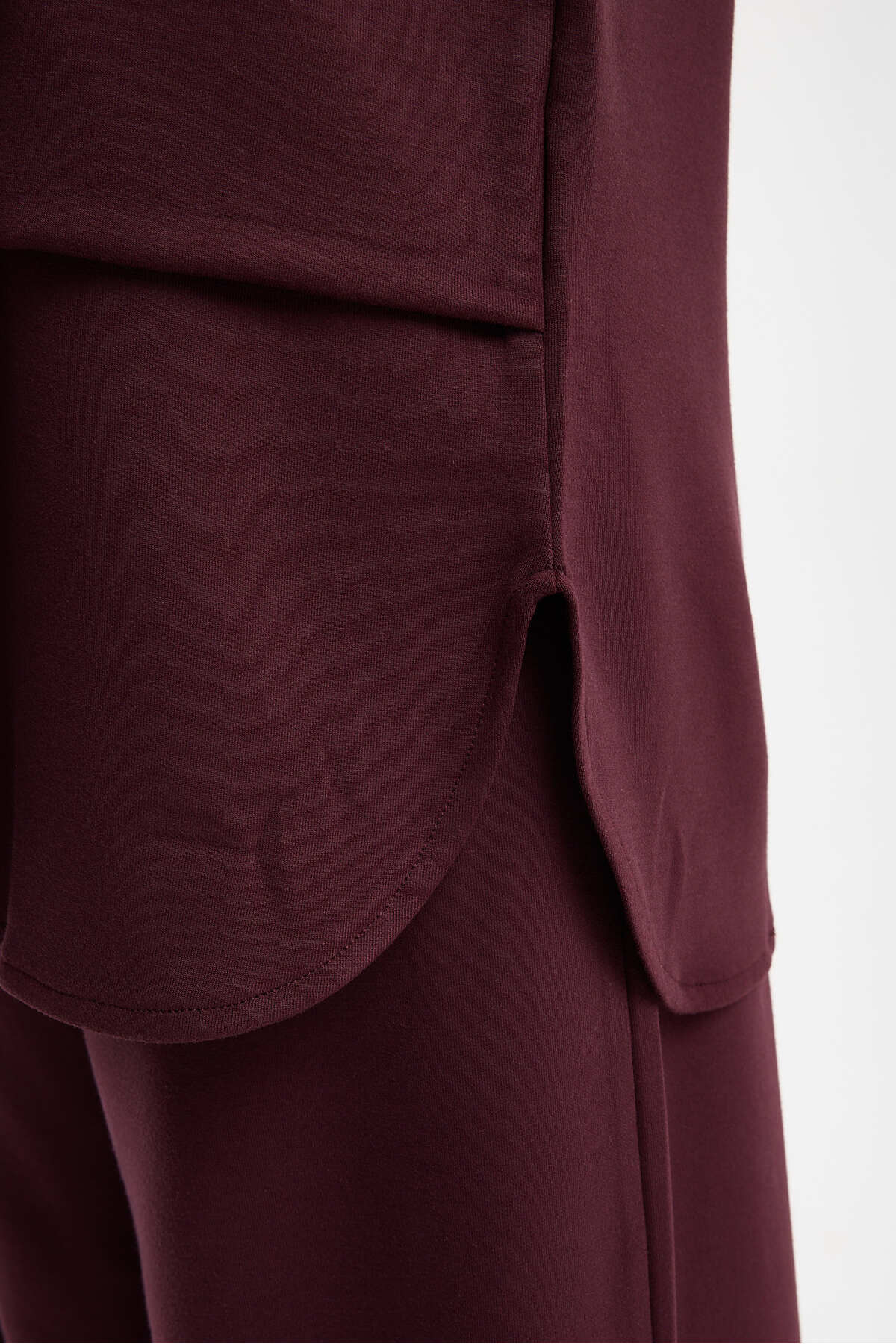 Kadın Premium Modal Kumaş İkili Takım – Rahat Kesim Tunik ve Pantolon - Bordo